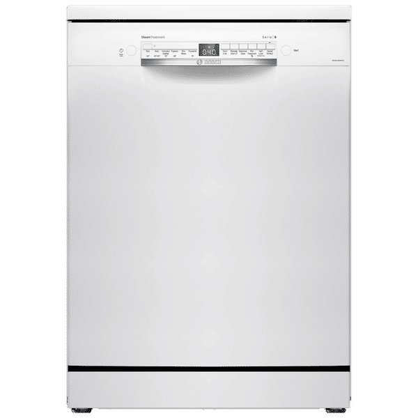 BOSCH Series 6 14 Place Settings Free Standing Dishwasher with Glass Protection Technology (Pre-rinse Required, White)_1