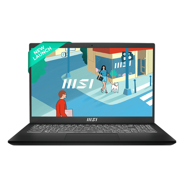 MSI Modern 15 B13M-1200IN Intel Core i5 13th Gen Thin & Light Laptop (16GB, 512GB SSD, Windows 11 Home, 15.6 inch Full HD Display, MS Office 2024, Classic Black, 1.7 KG)_1