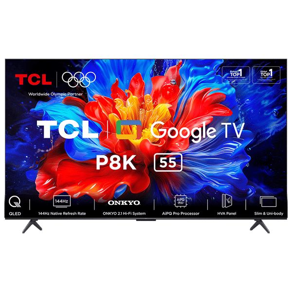 TCL P8K 139.7 cm (55 inch) QLED 4K Ultra HD Smart Google TV with Google Voice Assistant (2025 model)_1