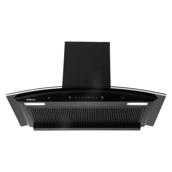 Sunflame Genial 90cm 1350m3/hr Ducted Auto Clean Wall Mounted Chimney with Motion Sensor Control (Black)_1