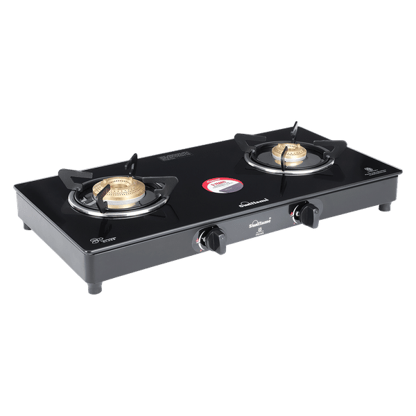 Sunflame Prime Toughened Glass Top 2 Burner Manual Gas Stove (ISI Certified, Black)_1