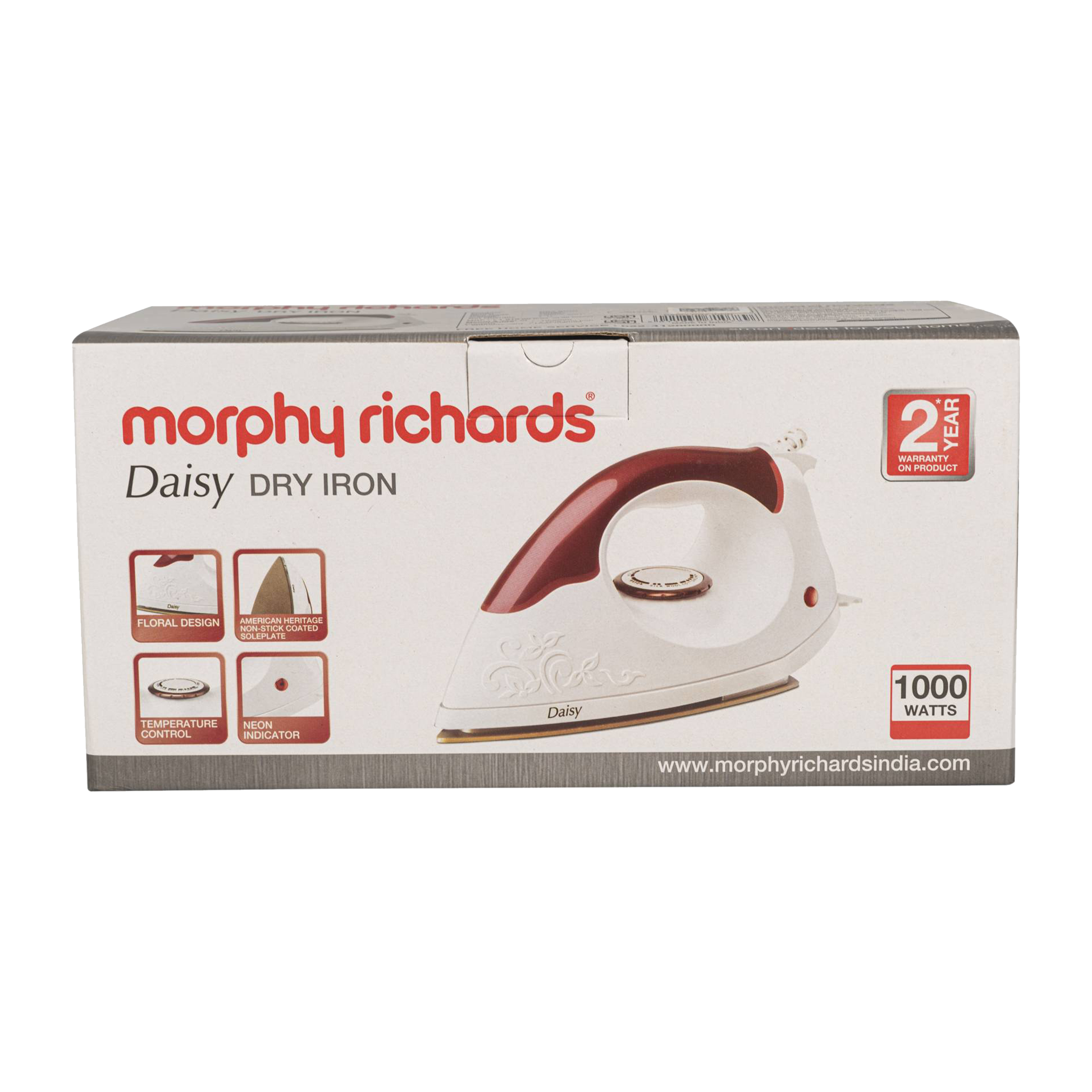 morphy richards Daisy 1000 Watts Dry Iron (German Technology Double Coating, 500057, White)_7