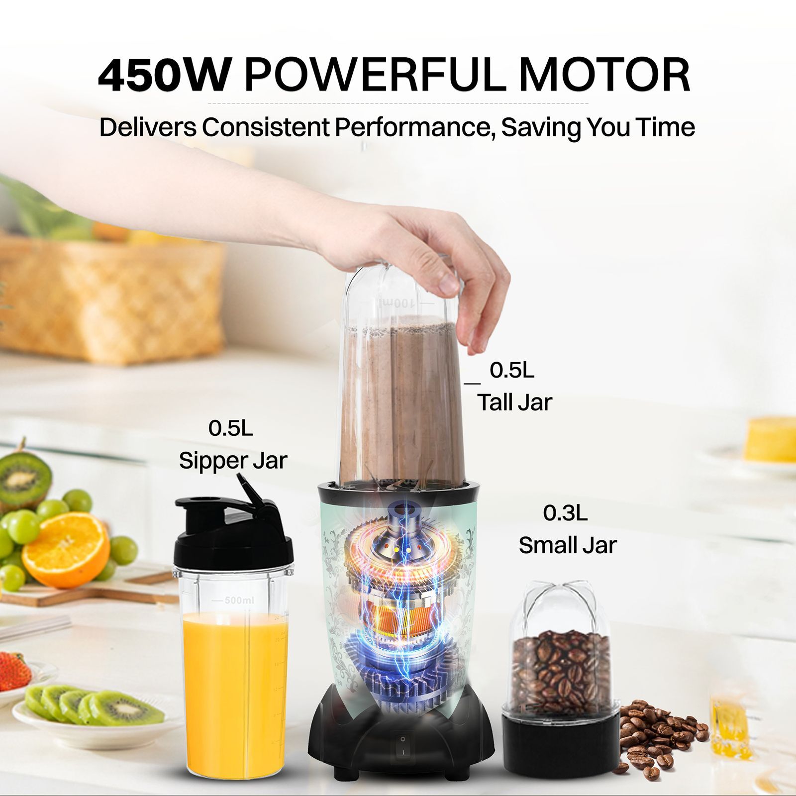 Croma Personal 450 Watt 3 Jars Blender (3 Speed Control, Teal Green) Croma Personal 450 Watt 3 Jars Blender (3 Speed Control, Teal Green)_17