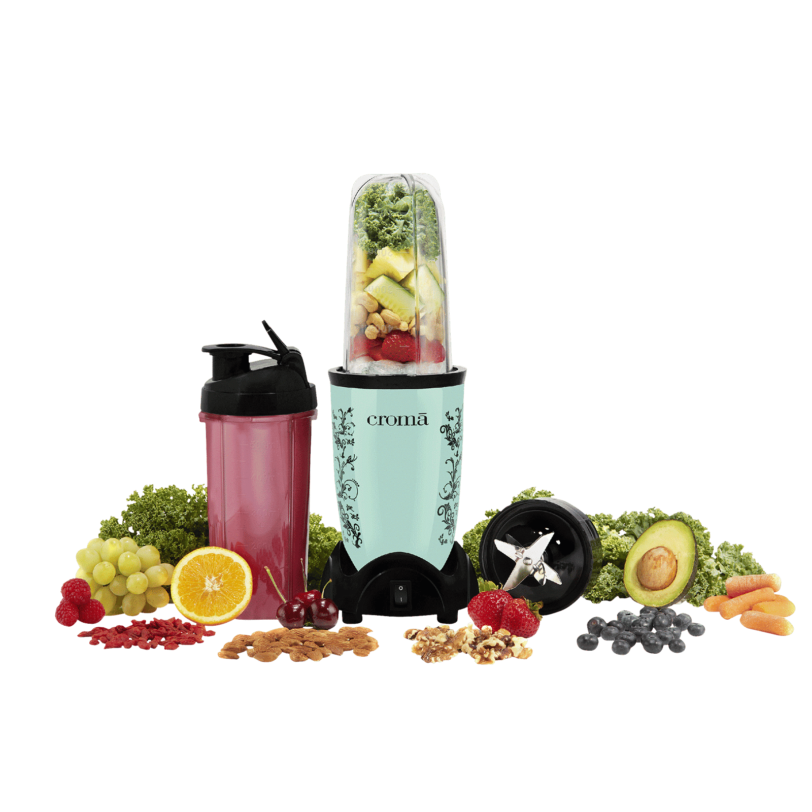 Croma Personal 450 Watt 3 Jars Blender (3 Speed Control, Teal Green) Croma Personal 450 Watt 3 Jars Blender (3 Speed Control, Teal Green)_10