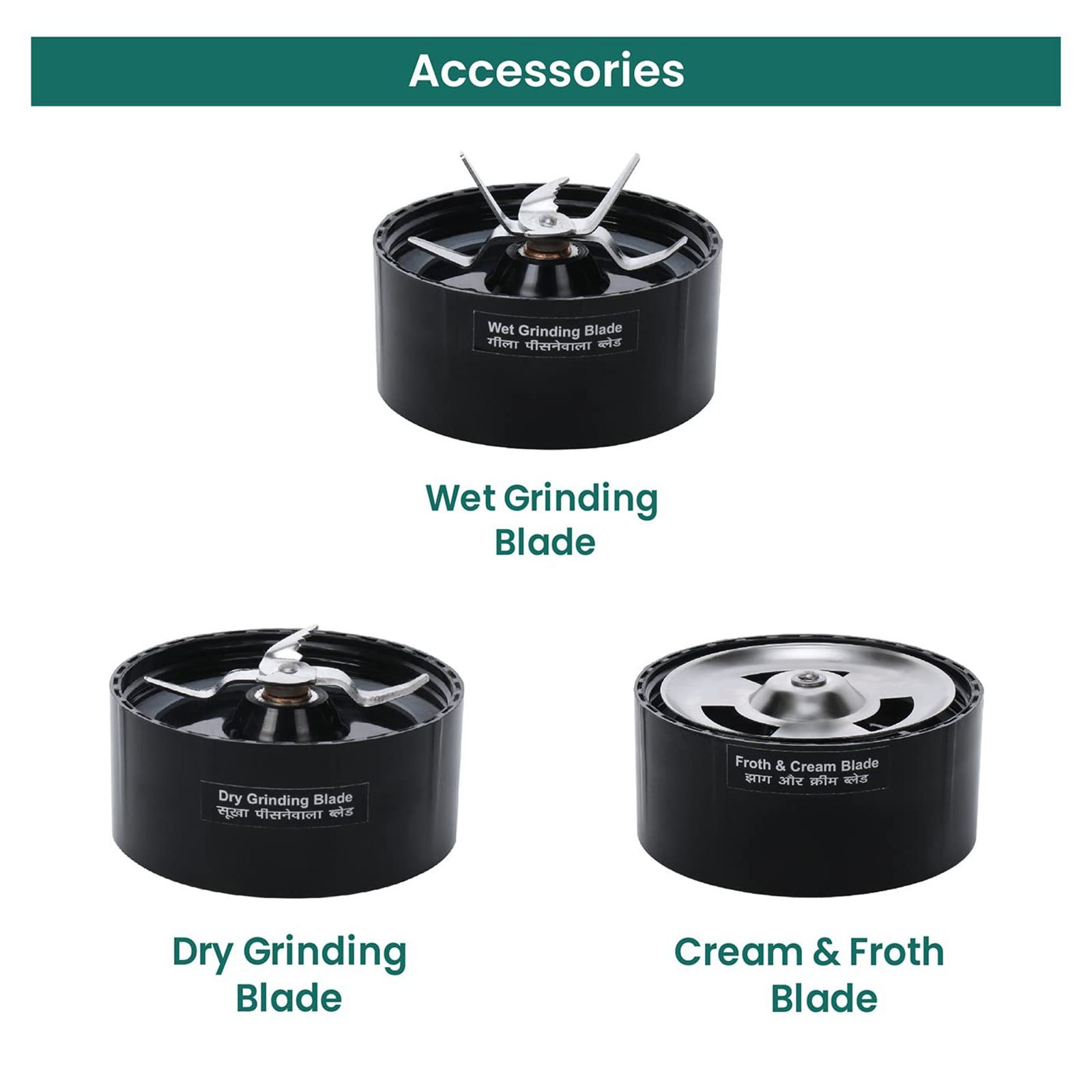 Croma Personal 450 Watt 5 Jars Blender (21500 RPM, Overload Protection, Teal Green)_12