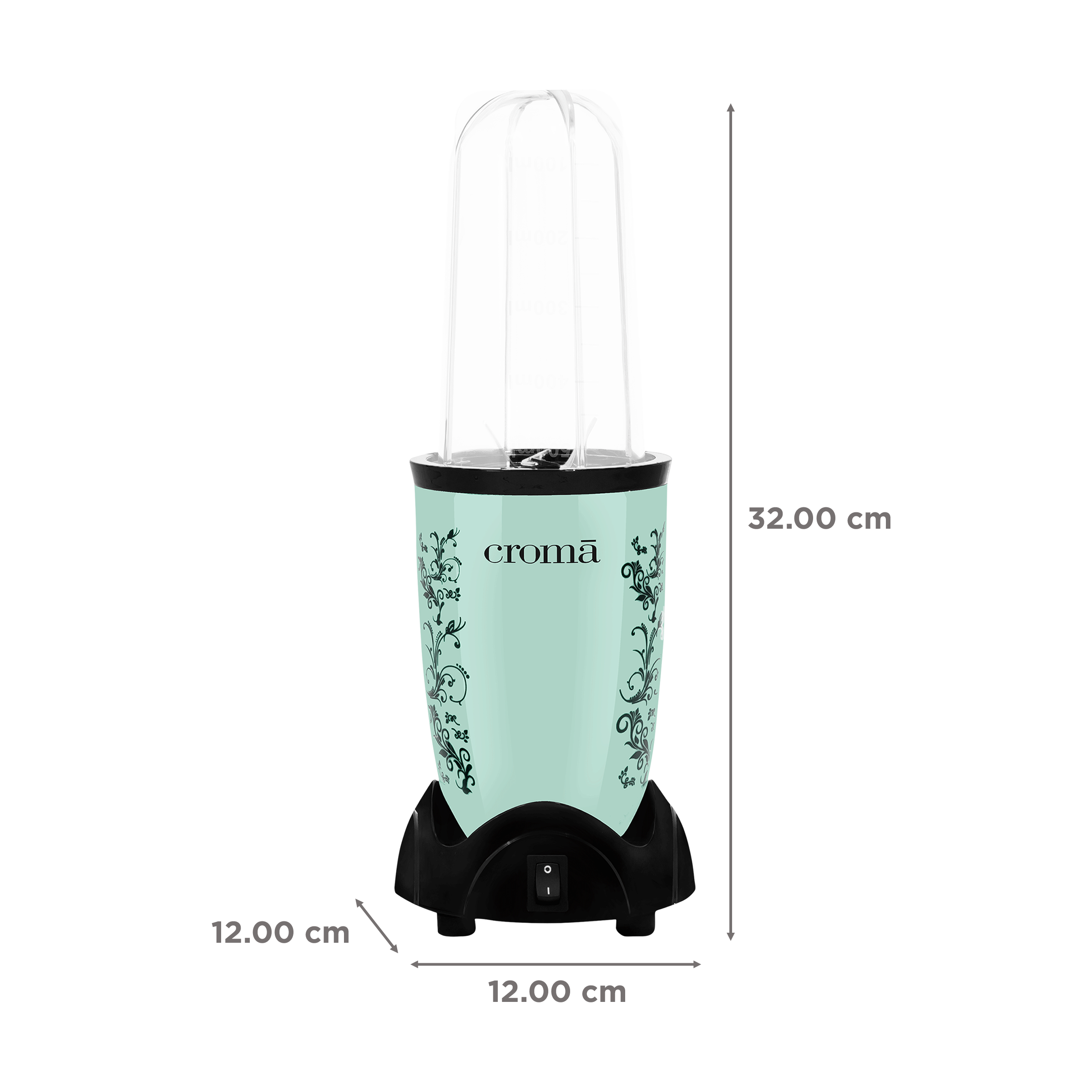 Croma Personal 450 Watt 5 Jars Blender (21500 RPM, Overload Protection, Teal Green)_3