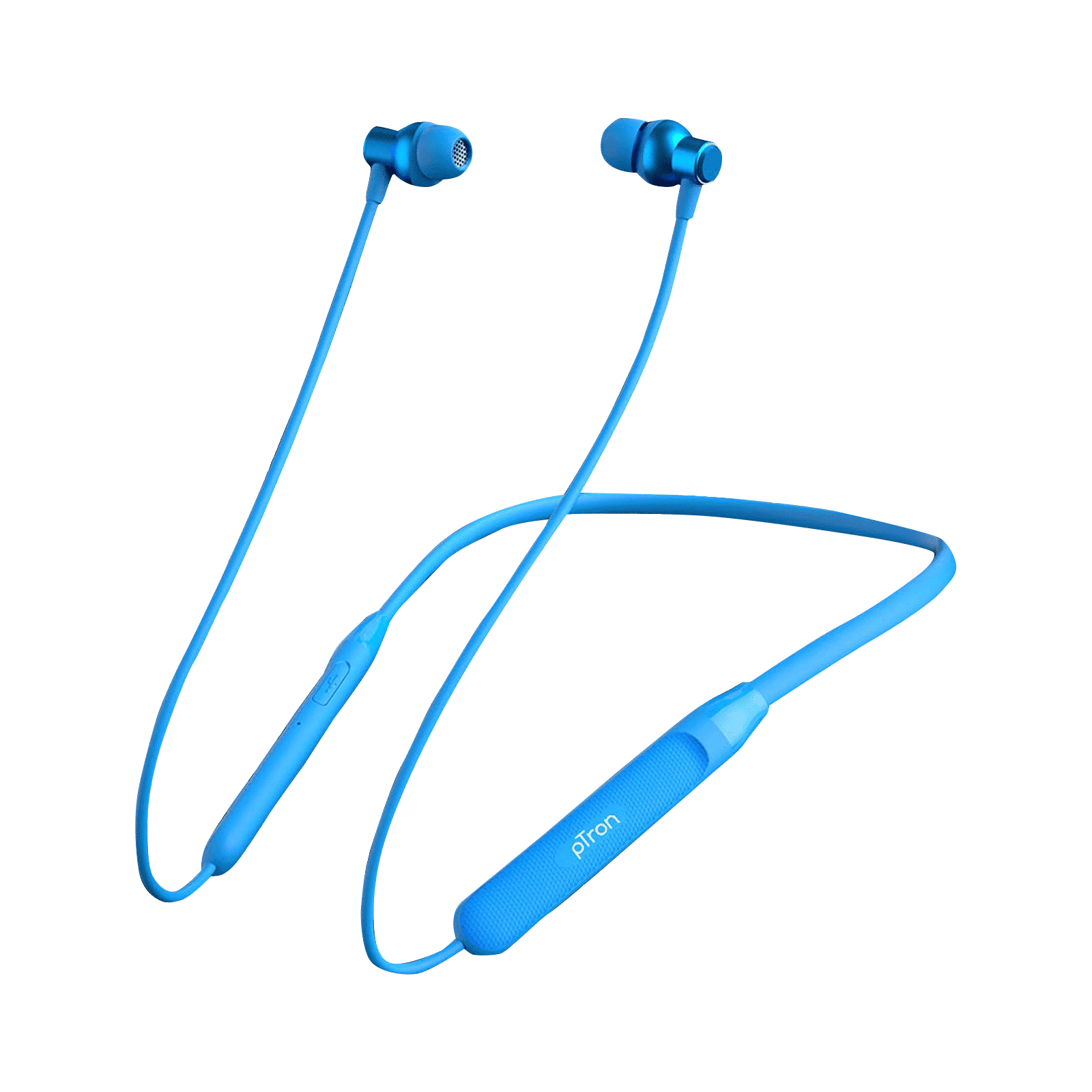 pTron Tangent Evo Neckband with Passive Noise Cancellation (IPX4 Water Resistant, 14 Hours Playback, Blue)_1