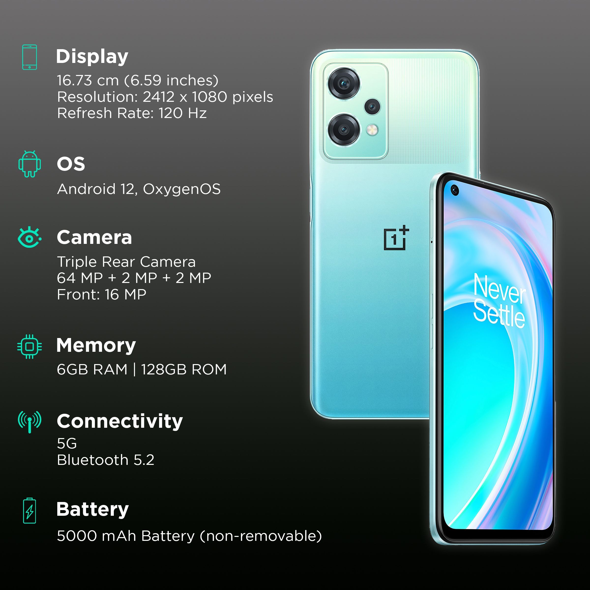 OnePlus Nord CE2 Lite 5G (6GB RAM, 128GB, Blue Tide)_3