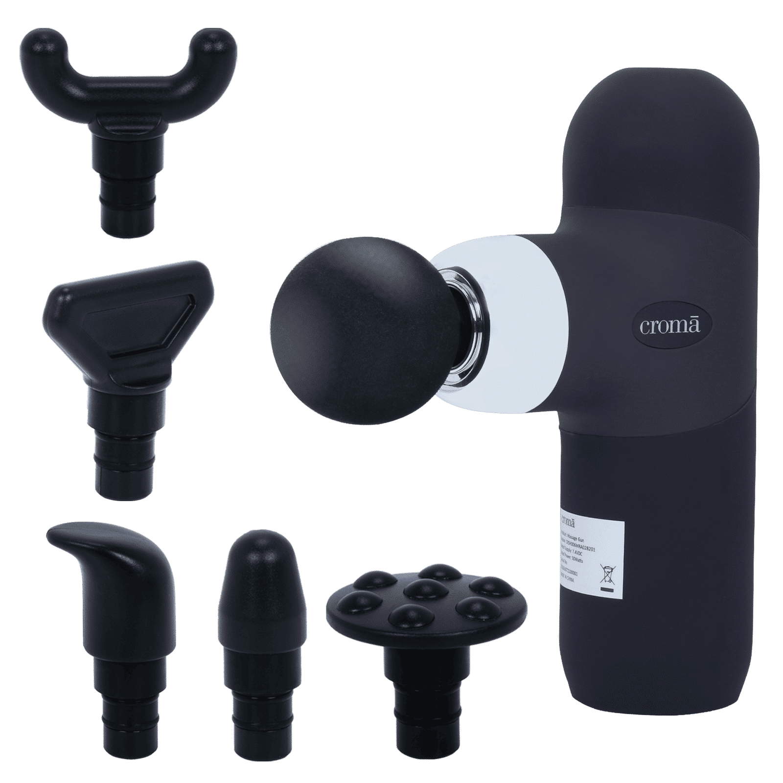 Croma Full Body Mini Massager Gun (4 Speed settings, Dark Blue)_1