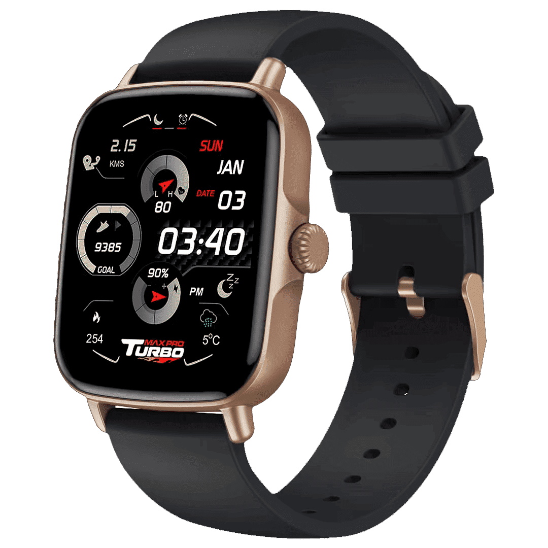 maxima Max Pro Turbo Smartwatch with Bluetooth Calling (42.9mm IPS HD Display, IP67 Water Resistant, Black Strap)_1