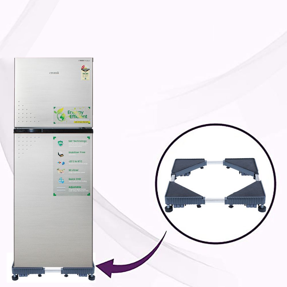 Croma 24 Wheel Trolley Stand for Washing Machine and Refrigerator ( Black)_10