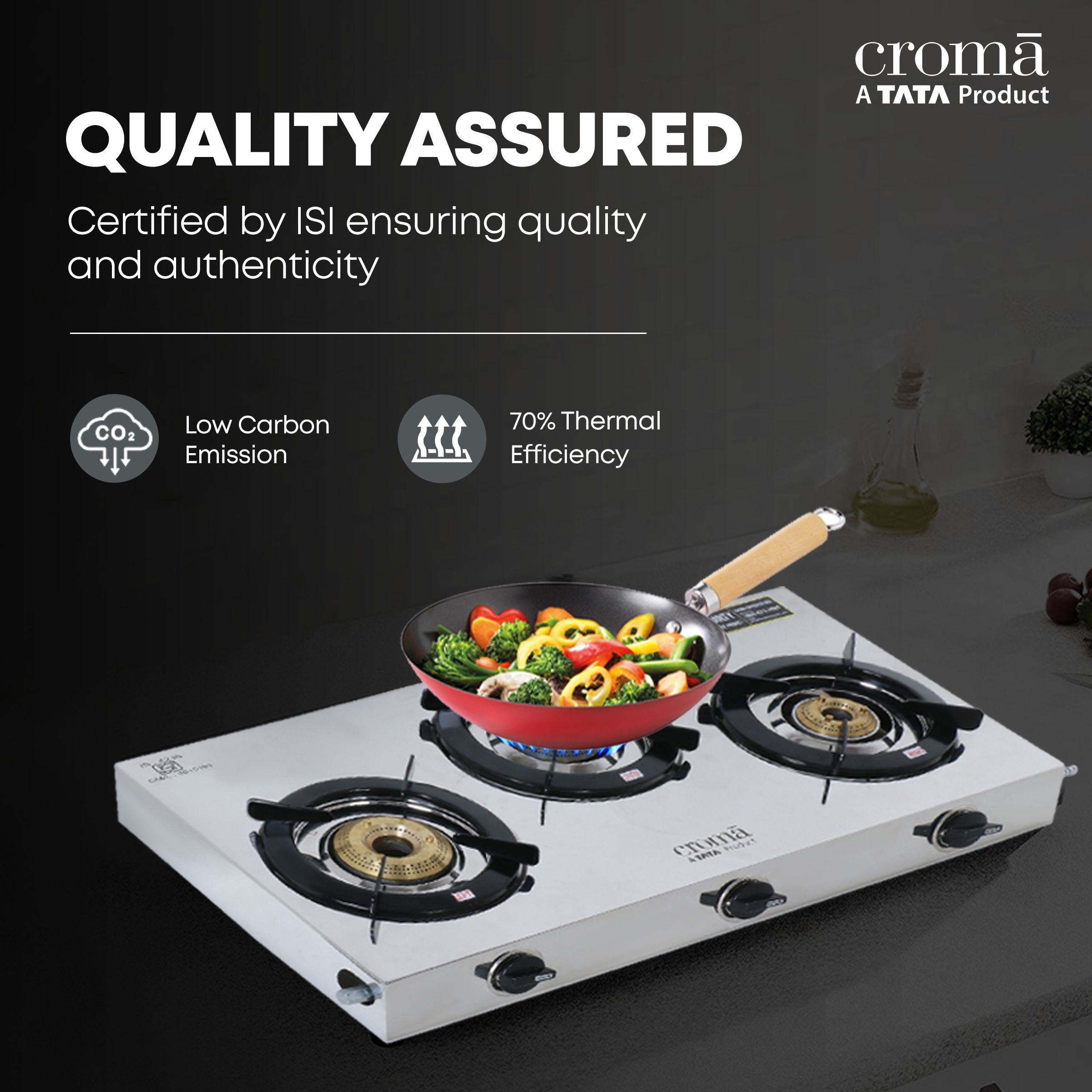 Croma 3 Burner Manual Gas Stove (Stainless Steel, Silver)_12