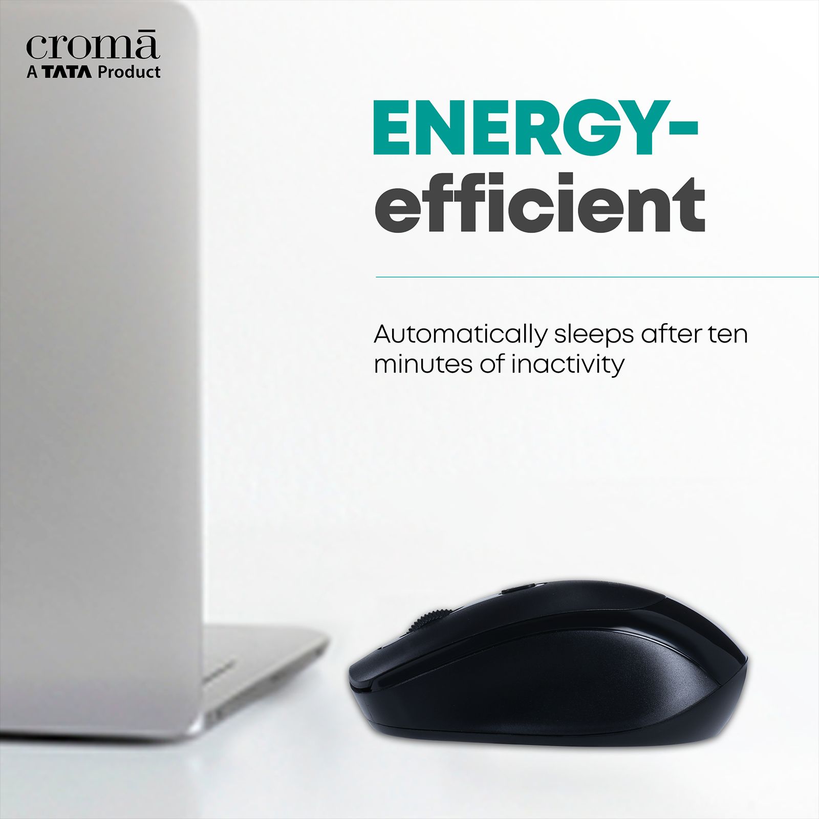 Croma 2.4 GHz Wireless Optical Mouse (Variable DPI Up to 1600, Compact & Lightweight Design, Black)_12