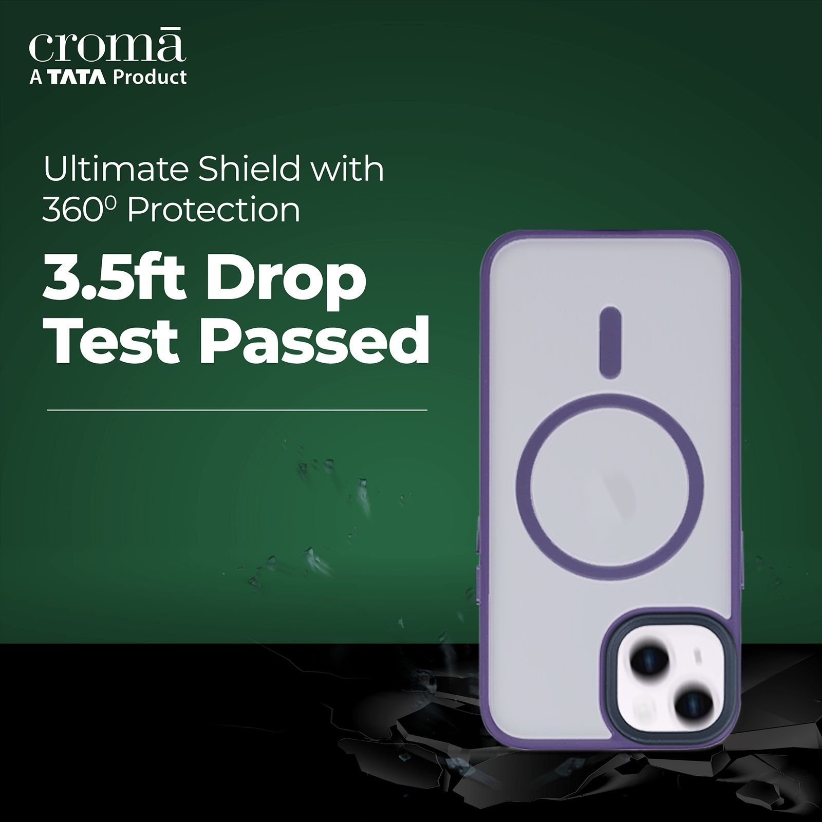 Croma Polycarbonate & TPU Matte Back Case for Apple iPhone 14 (Apple Compatible, Black)_8