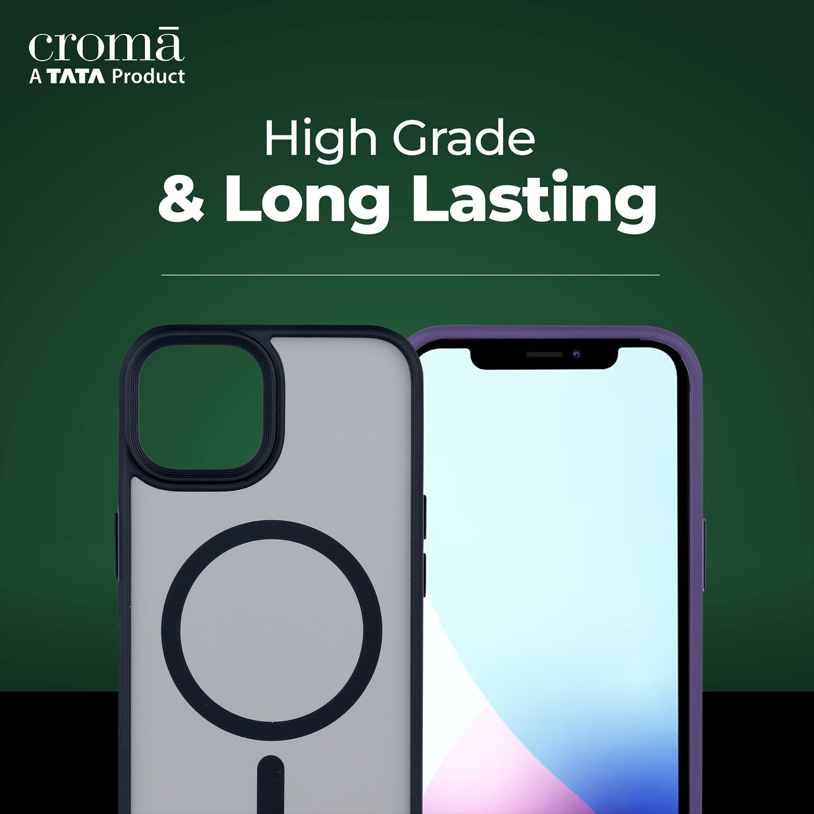 Croma Polycarbonate & TPU Matte Back Case for Apple iPhone 14 (Apple Compatible, Black)_7