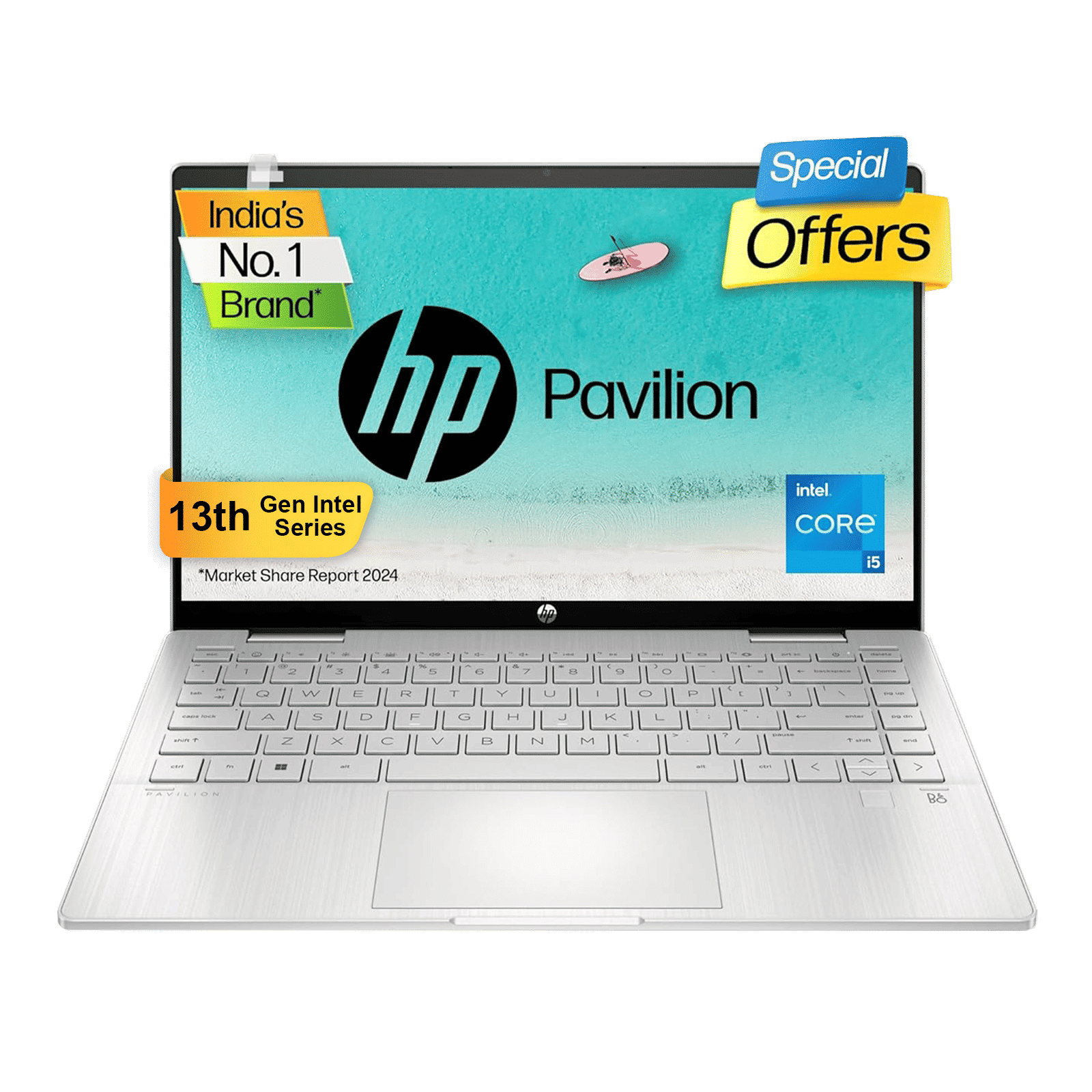 HP Pavilion 14-ek1074TU Intel Core i5 13th Gen (14 inch, 16GB, 512GB, Windows 11 Home, MS Office 2021, Intel UHD, FHD IPS Display, Natural Silver, 8C5H5PA)_1