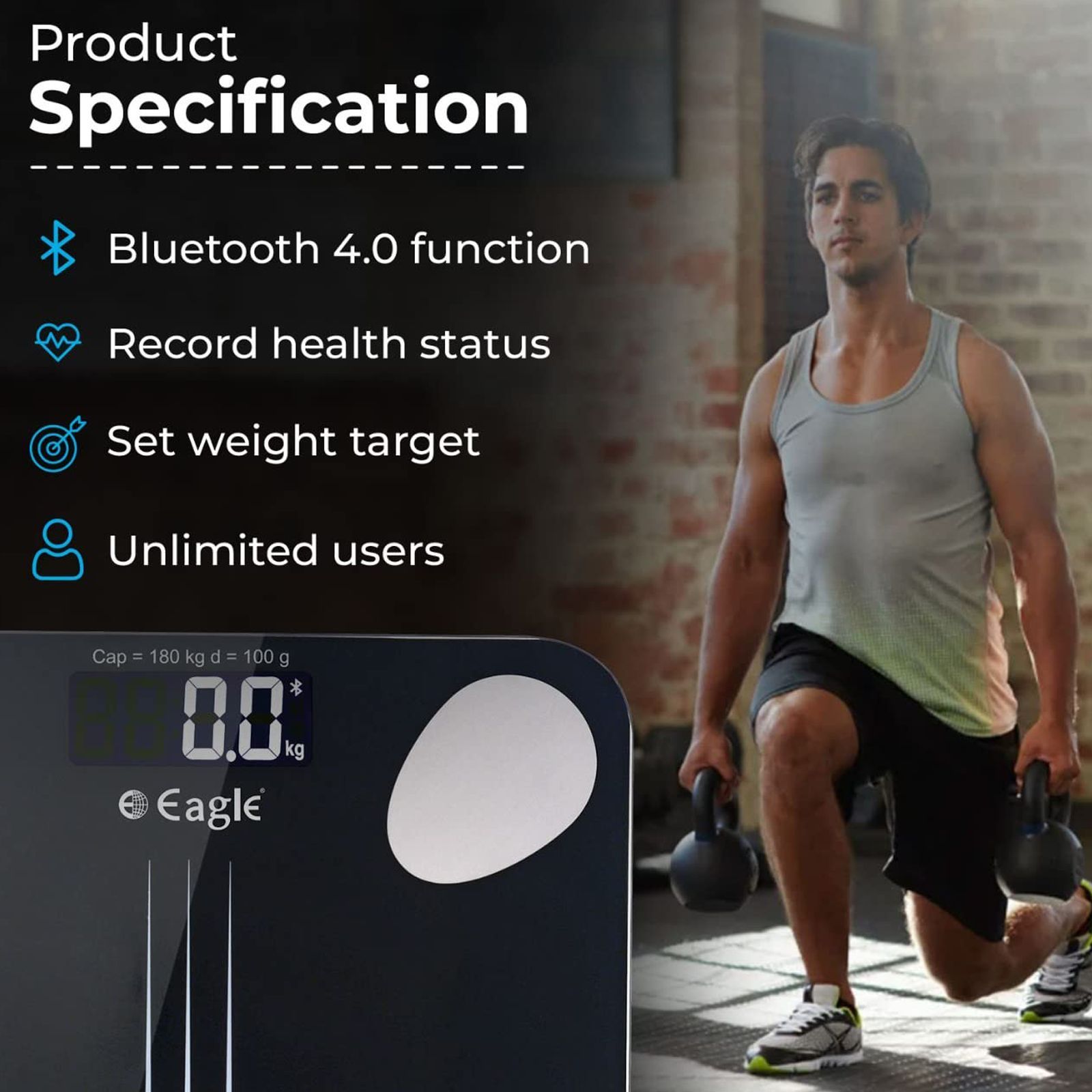 Eagle Weight Scale (15 Vital Body Parameteres, EEP1001A, Black)_2