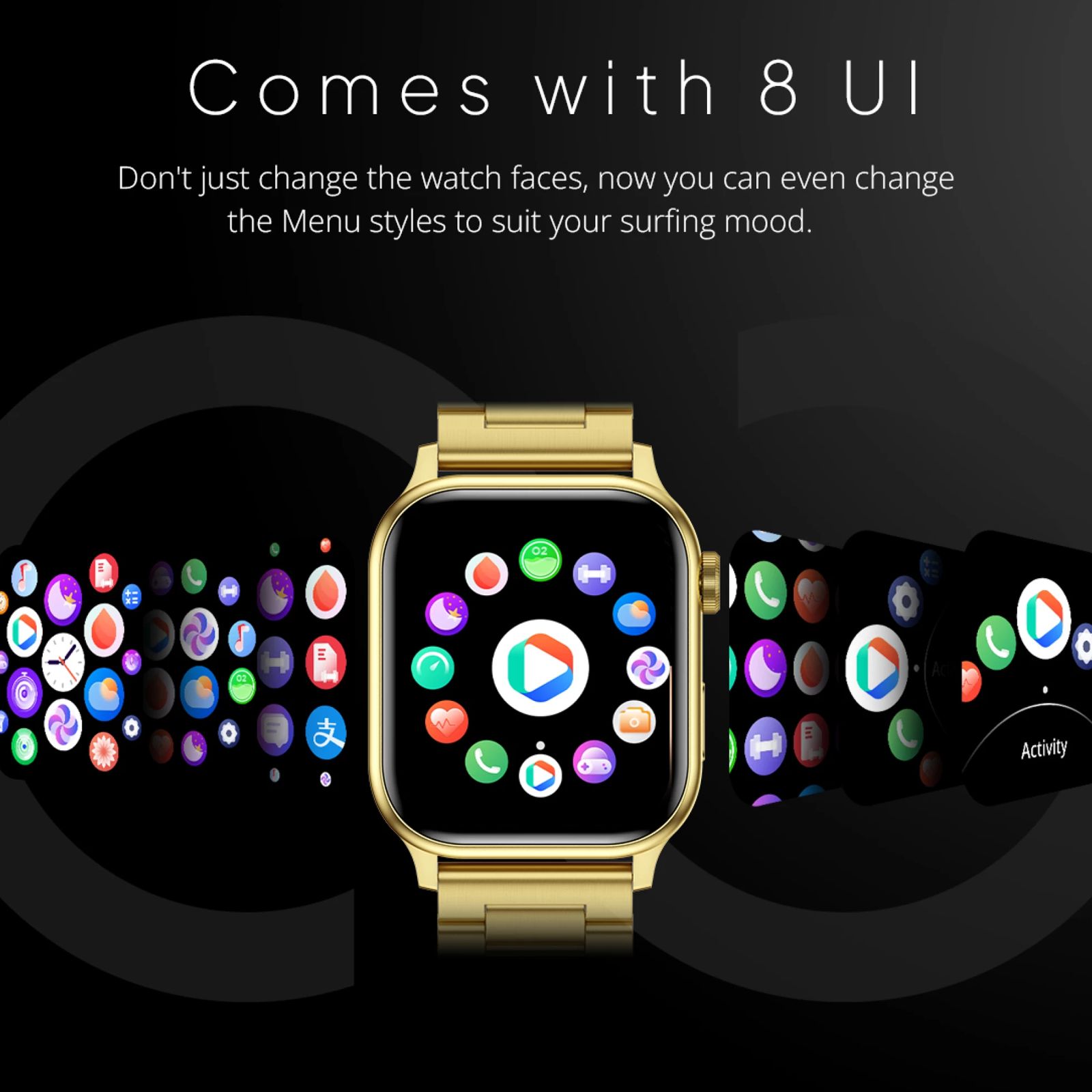 FIRE-BOLTT Rise Luxe Smartwatch with Bluetooth Calling (47mm LCD Display, IP67 Water Resistant, Gold Strap)_7