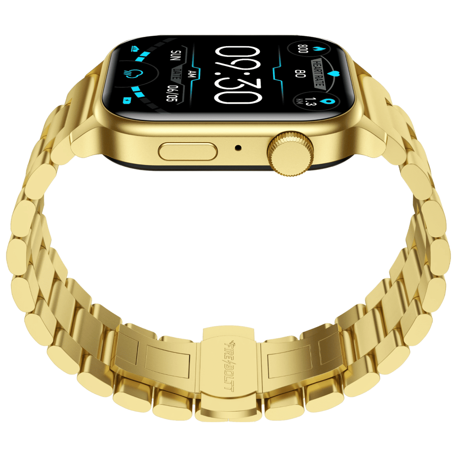 FIRE-BOLTT Rise Luxe Smartwatch with Bluetooth Calling (47mm LCD Display, IP67 Water Resistant, Gold Strap)_2