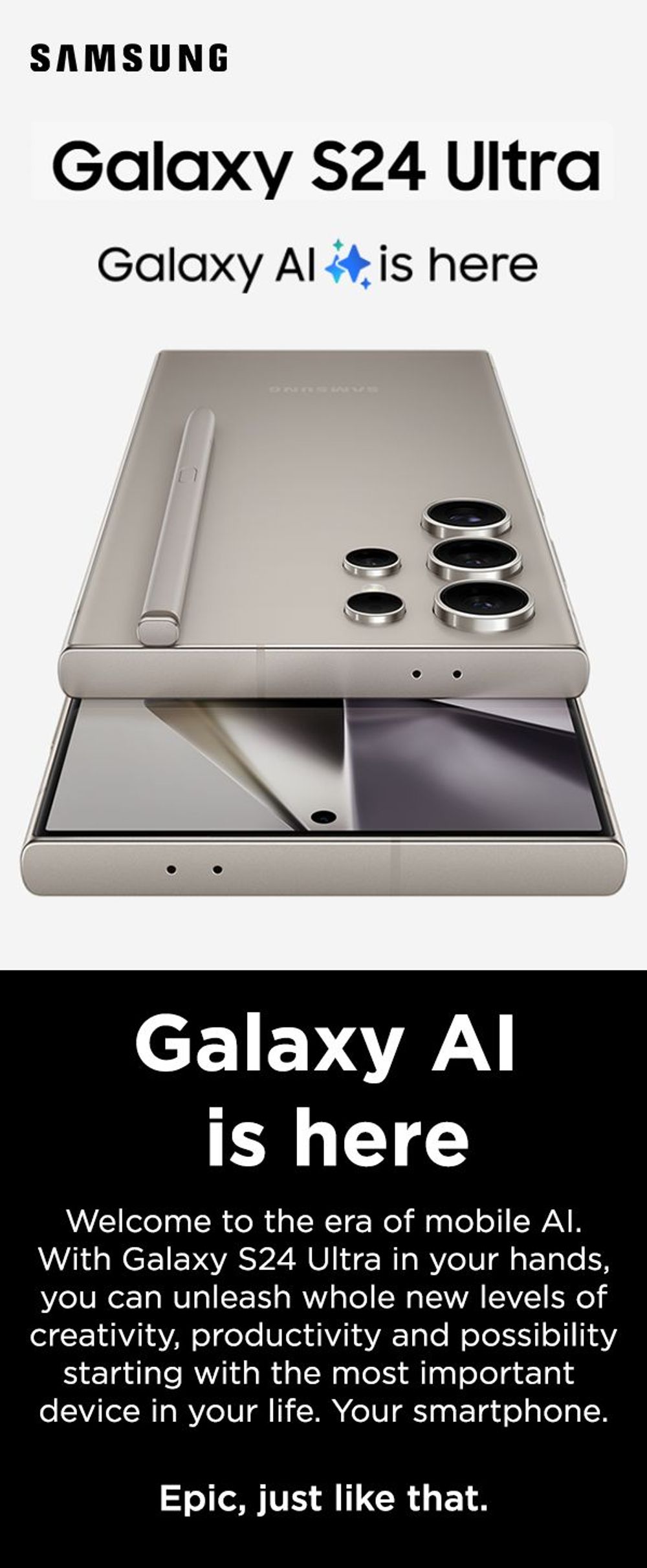 Galaxy S24 Ultra グレー 1TB A-44 Galaxy S24 Ultra - 1 TB, Titanium Gray | Samsung Business Gulf