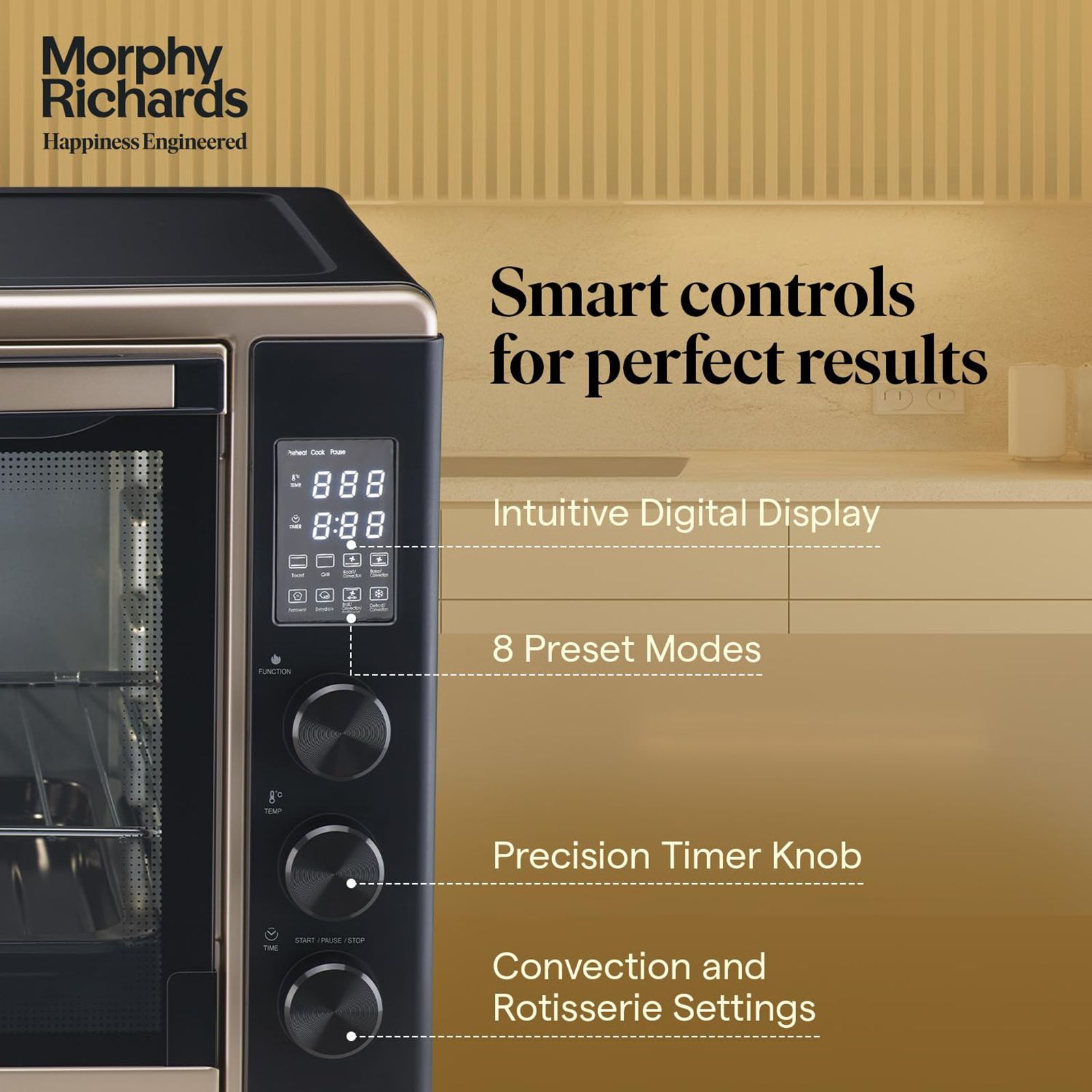 morphy richards 52RCD Digi 52L Oven Toaster Grill with 8 Preset Menus (510061, Champagne Gold and Black) morphy richards 52RCD Digi 52L Oven Toaster Grill with 8 Preset Menus (510061, Champagne Gold and Black)_8