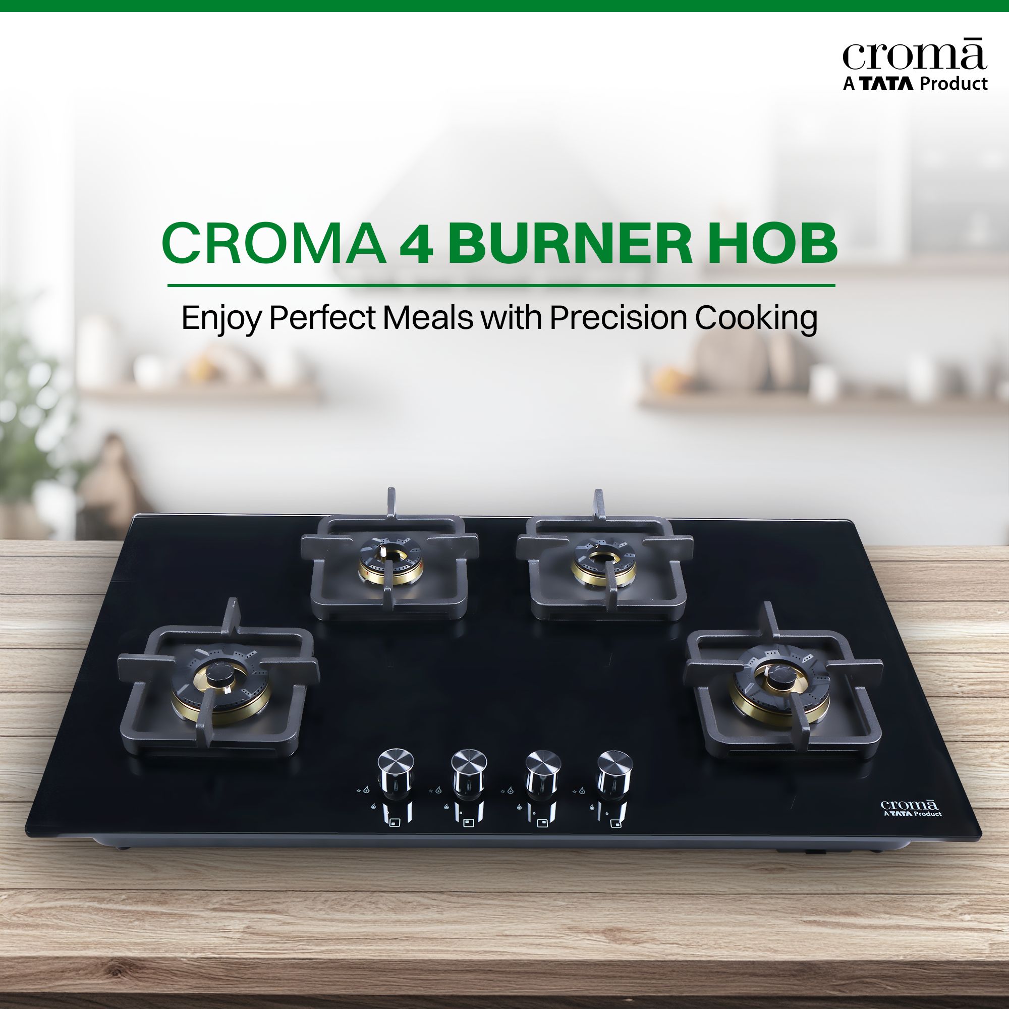 Croma AG1510 Toughened Glass Top 4 Burner Automatic Hob (Black Enamel Coated Drip Tray, Black)_8
