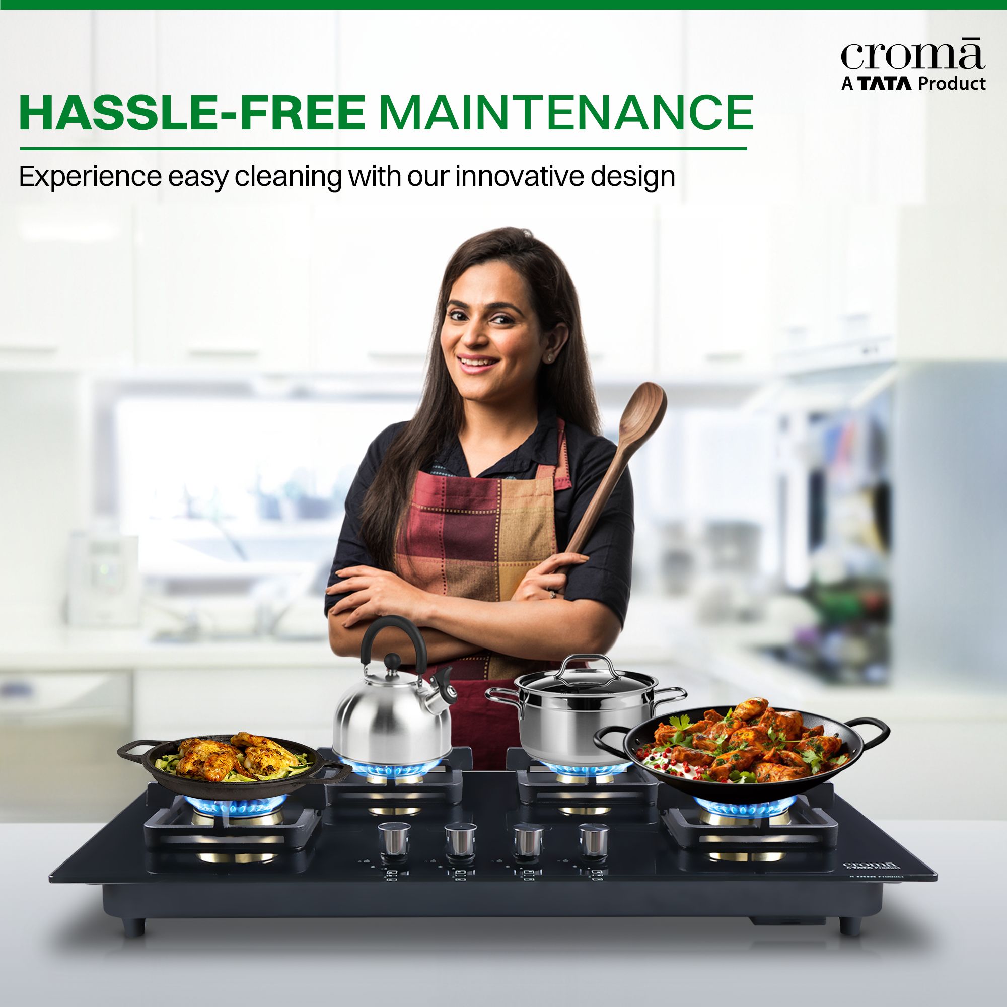 Croma AG1510 Toughened Glass Top 4 Burner Automatic Hob (Black Enamel Coated Drip Tray, Black)_13