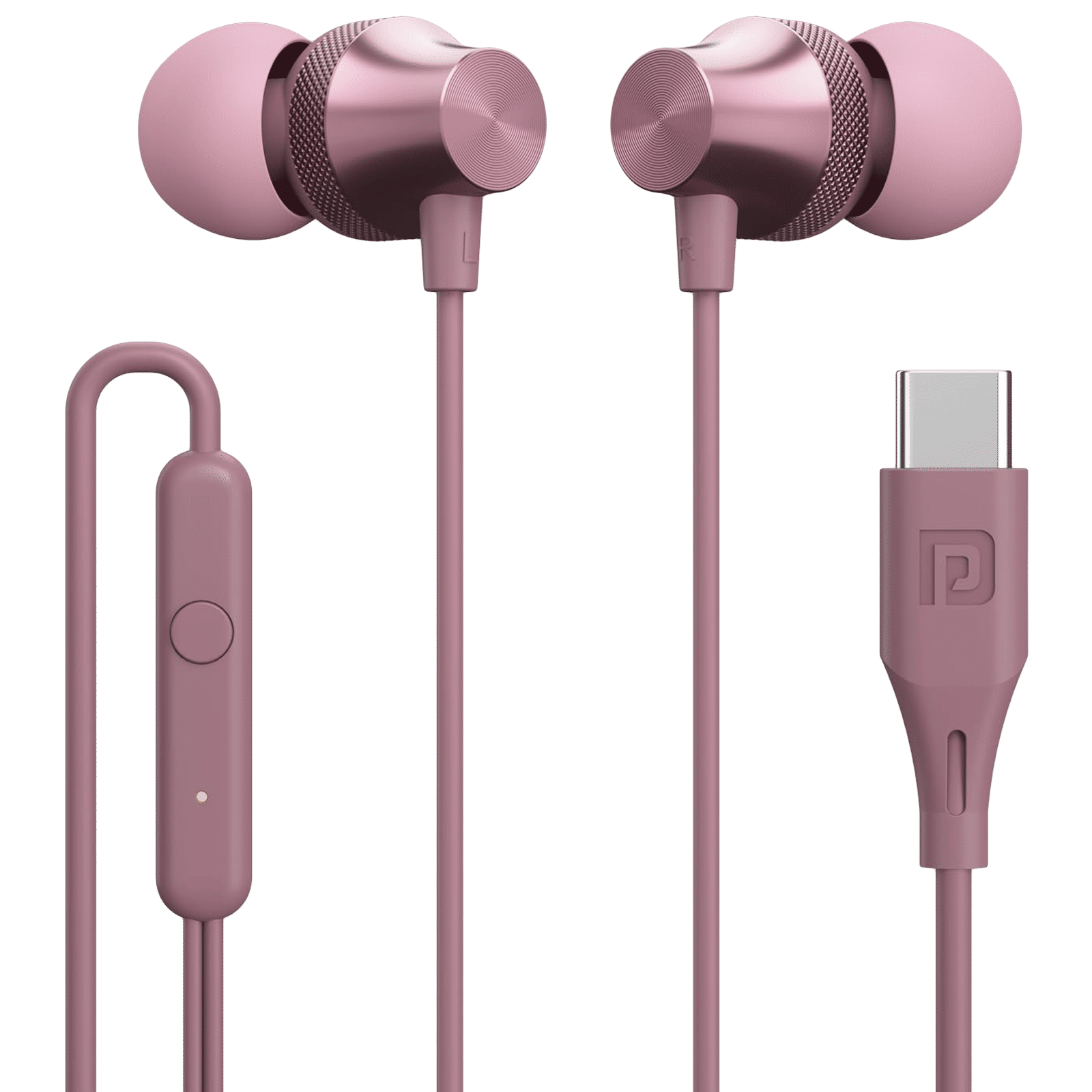 PORTRONICS Conch Beat C Wired Earphone with Mic (In Ear, Rose Gold) PORTRONICS Conch Beat C Wired Earphone with Mic (In Ear, Rose Gold)_1