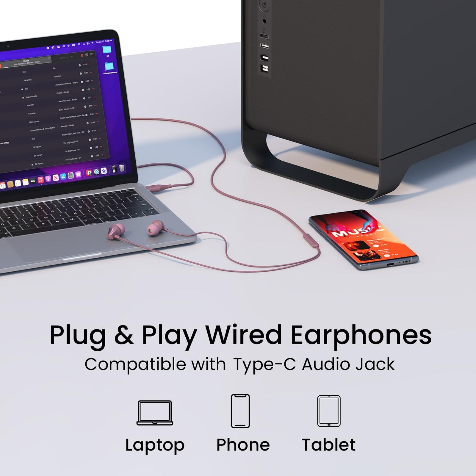 PORTRONICS Conch Beat C Wired Earphone with Mic (In Ear, Rose Gold) PORTRONICS Conch Beat C Wired Earphone with Mic (In Ear, Rose Gold)_7