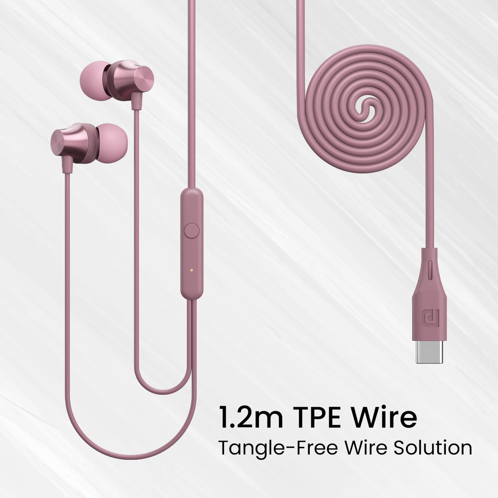 PORTRONICS Conch Beat C Wired Earphone with Mic (In Ear, Rose Gold) PORTRONICS Conch Beat C Wired Earphone with Mic (In Ear, Rose Gold)_3