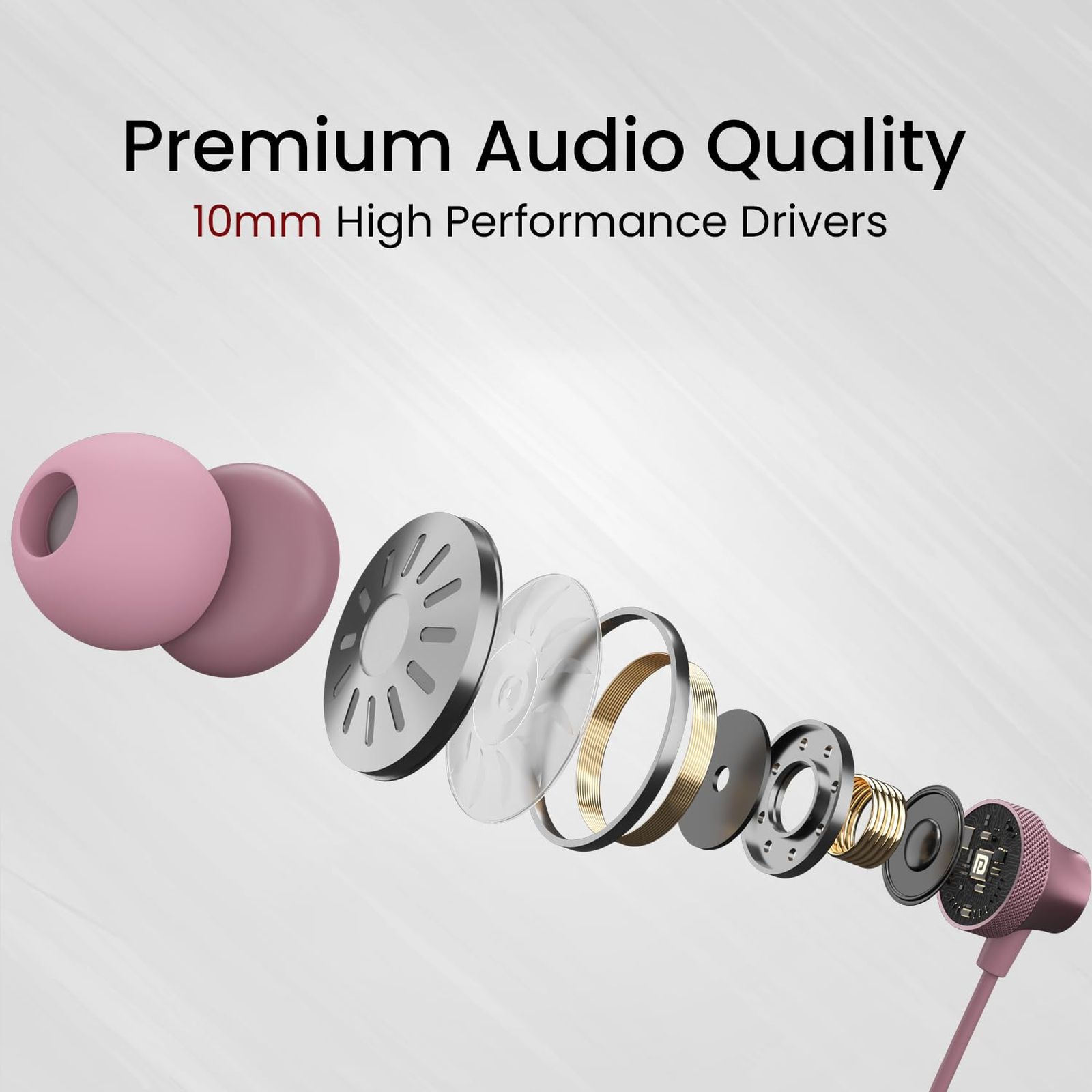 PORTRONICS Conch Beat C Wired Earphone with Mic (In Ear, Rose Gold) PORTRONICS Conch Beat C Wired Earphone with Mic (In Ear, Rose Gold)_4