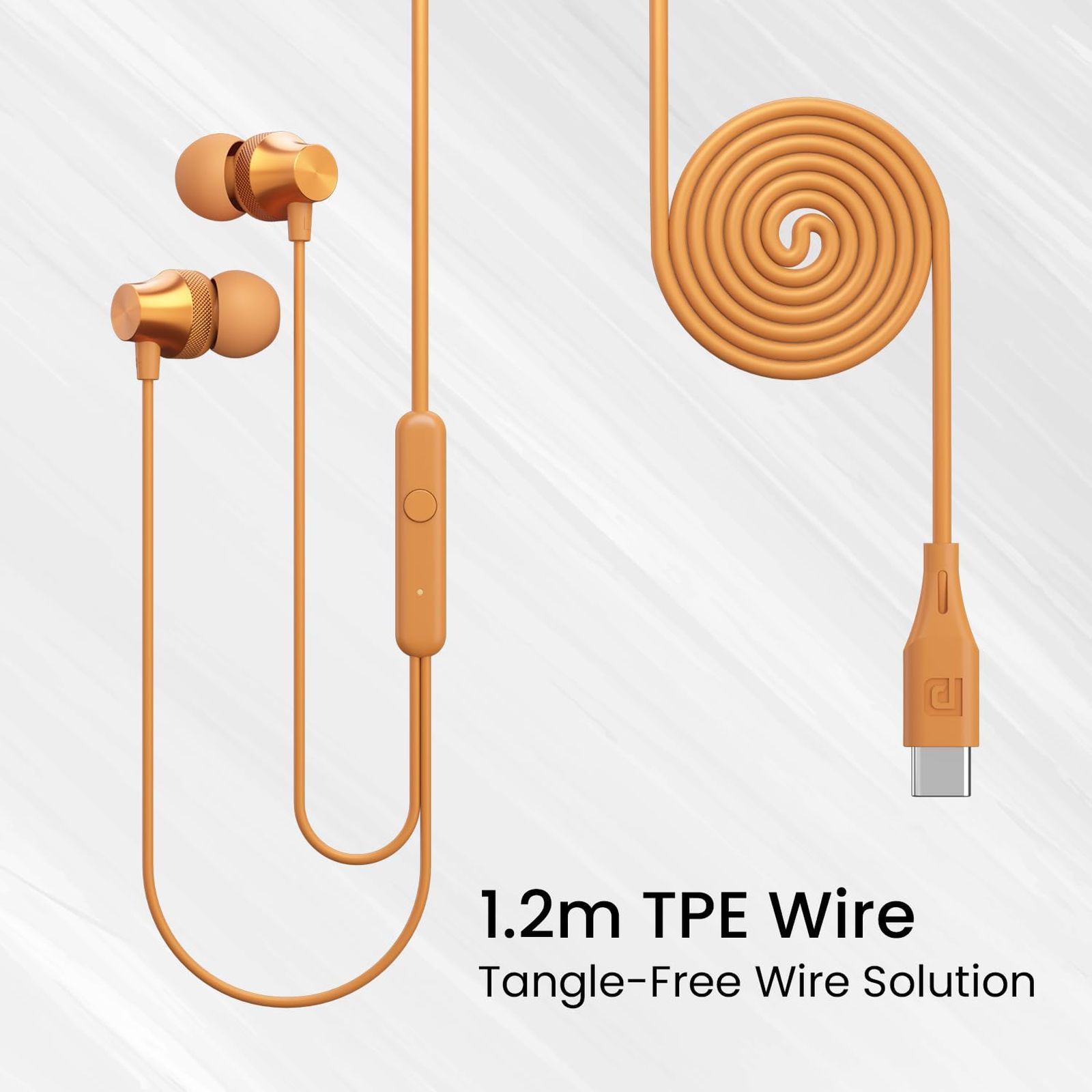 PORTRONICS Conch Beat C POR 2286 Wired Earphone with Mic (USB Type C Connector, In Ear, Yellow)_5