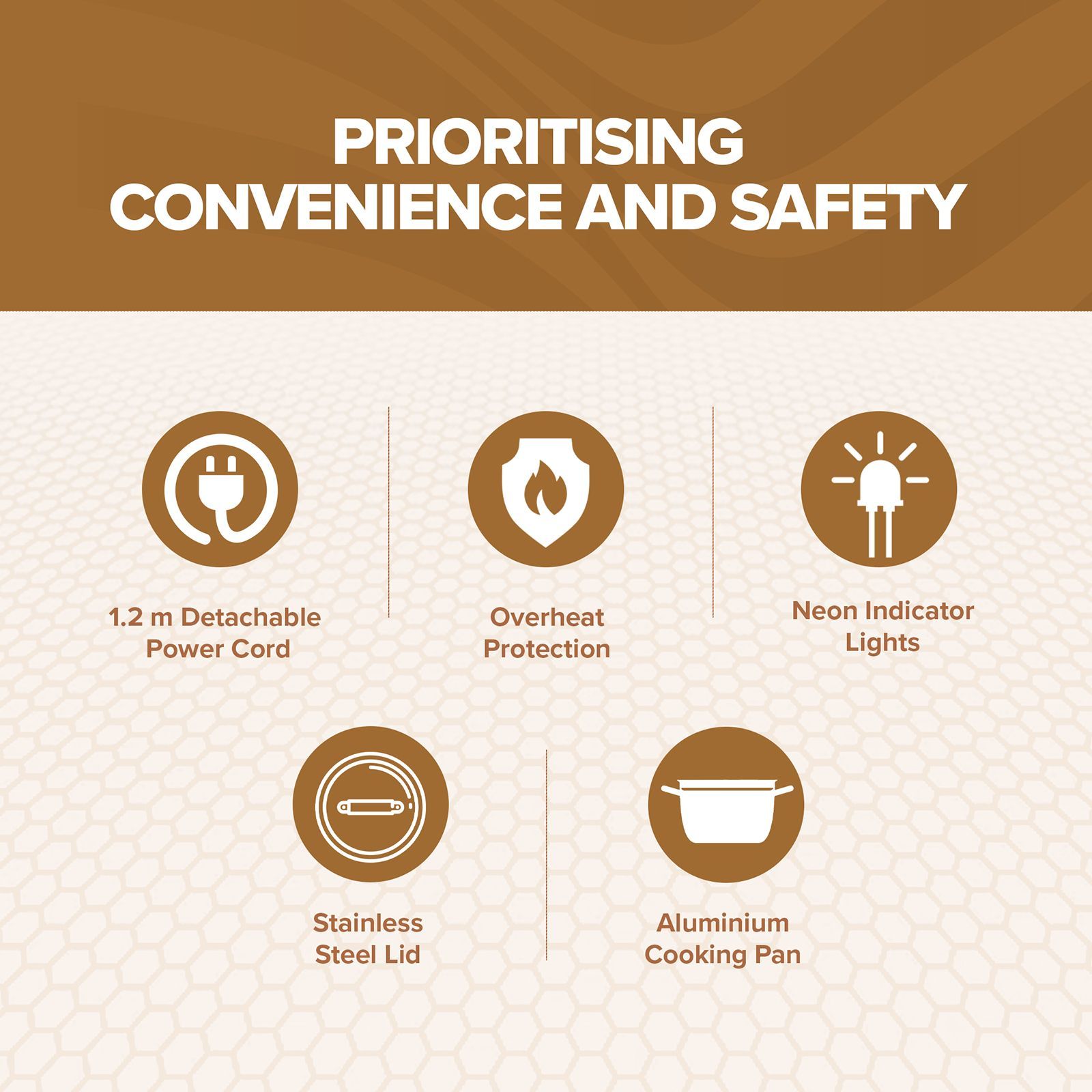 Croma 1.8 Litre Electric Rice Cooker & Steamer with Keep Warm Function (Brown) Croma 1.8 Litre Electric Rice Cooker & Steamer with Keep Warm Function (Brown)_16