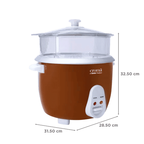 Croma 1.8 Litre Electric Rice Cooker & Steamer with Keep Warm Function (Brown) Croma 1.8 Litre Electric Rice Cooker & Steamer with Keep Warm Function (Brown)_2