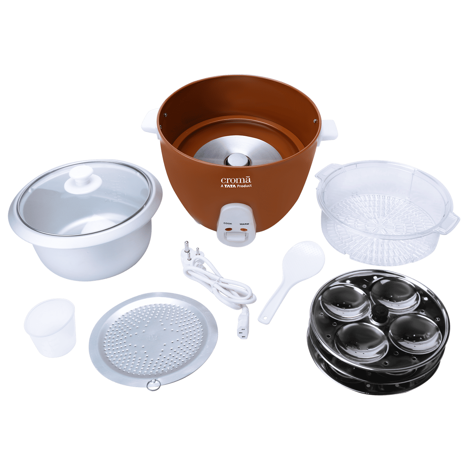 Croma 1.8 Litre Electric Rice Cooker & Steamer with Keep Warm Function (Brown) Croma 1.8 Litre Electric Rice Cooker & Steamer with Keep Warm Function (Brown)_5