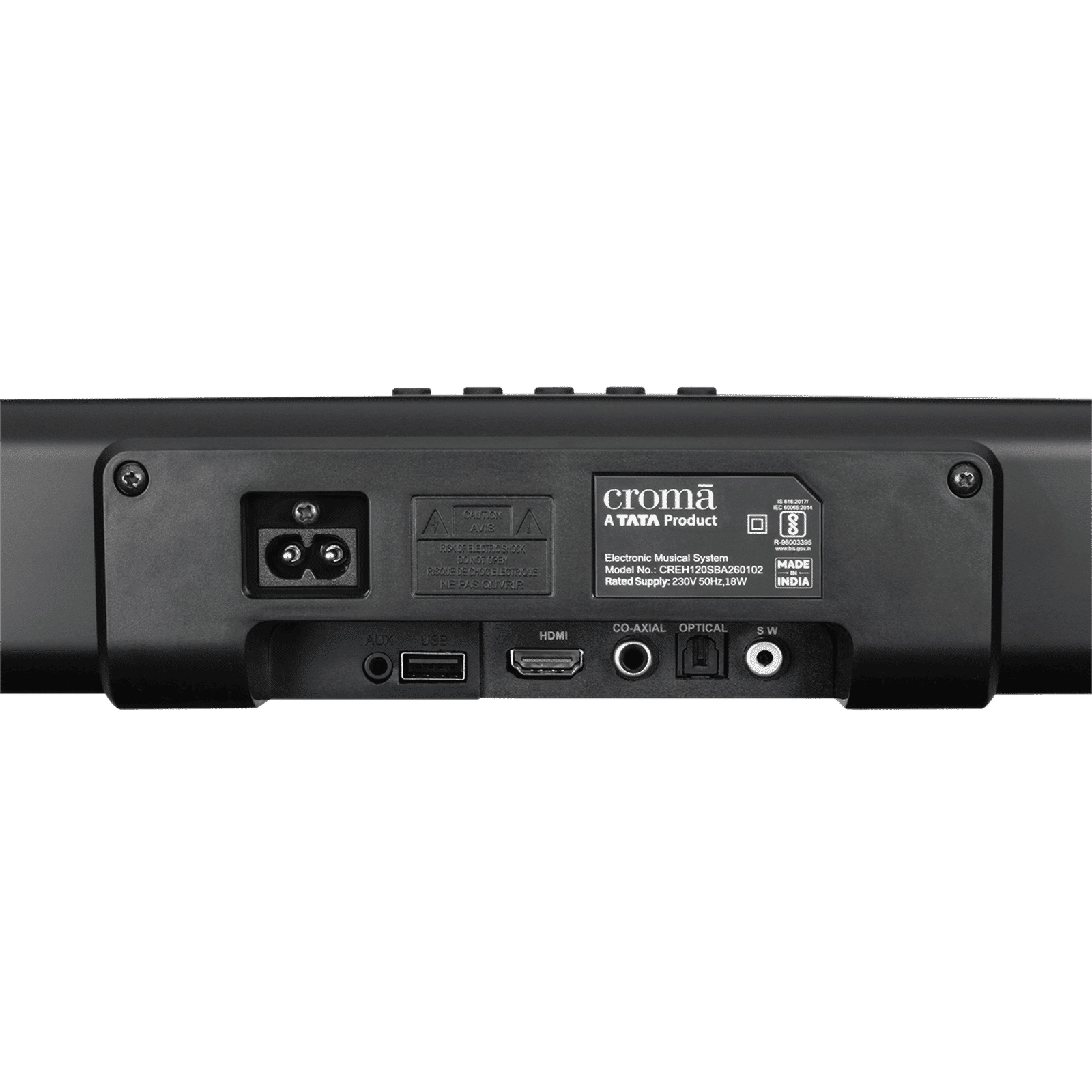 Croma 120W Soundbar with Remote (Preset EQ Modes, 2.1 Channel, Black)_12