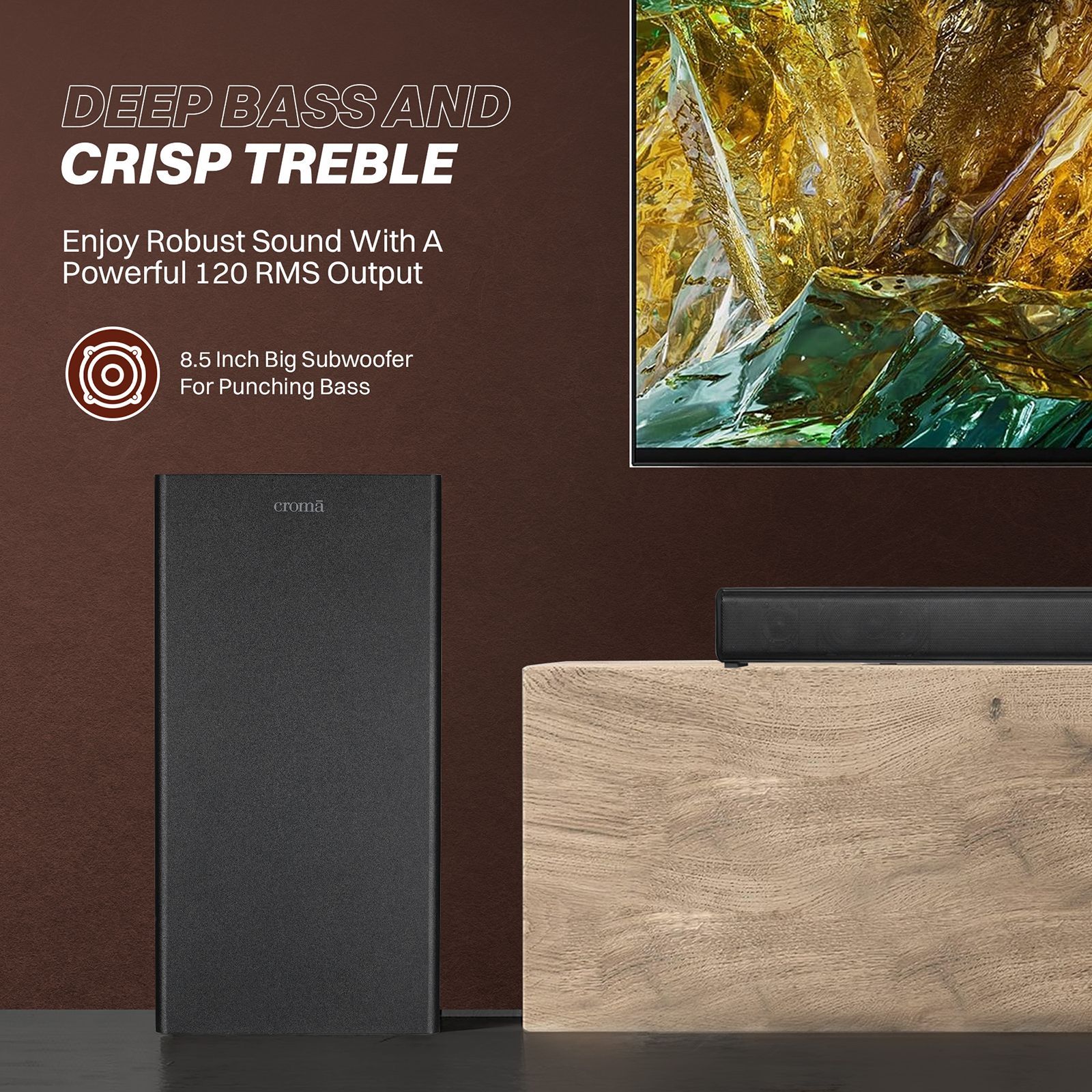 Croma 120W Soundbar with Remote (Preset EQ Modes, 2.1 Channel, Black)_17