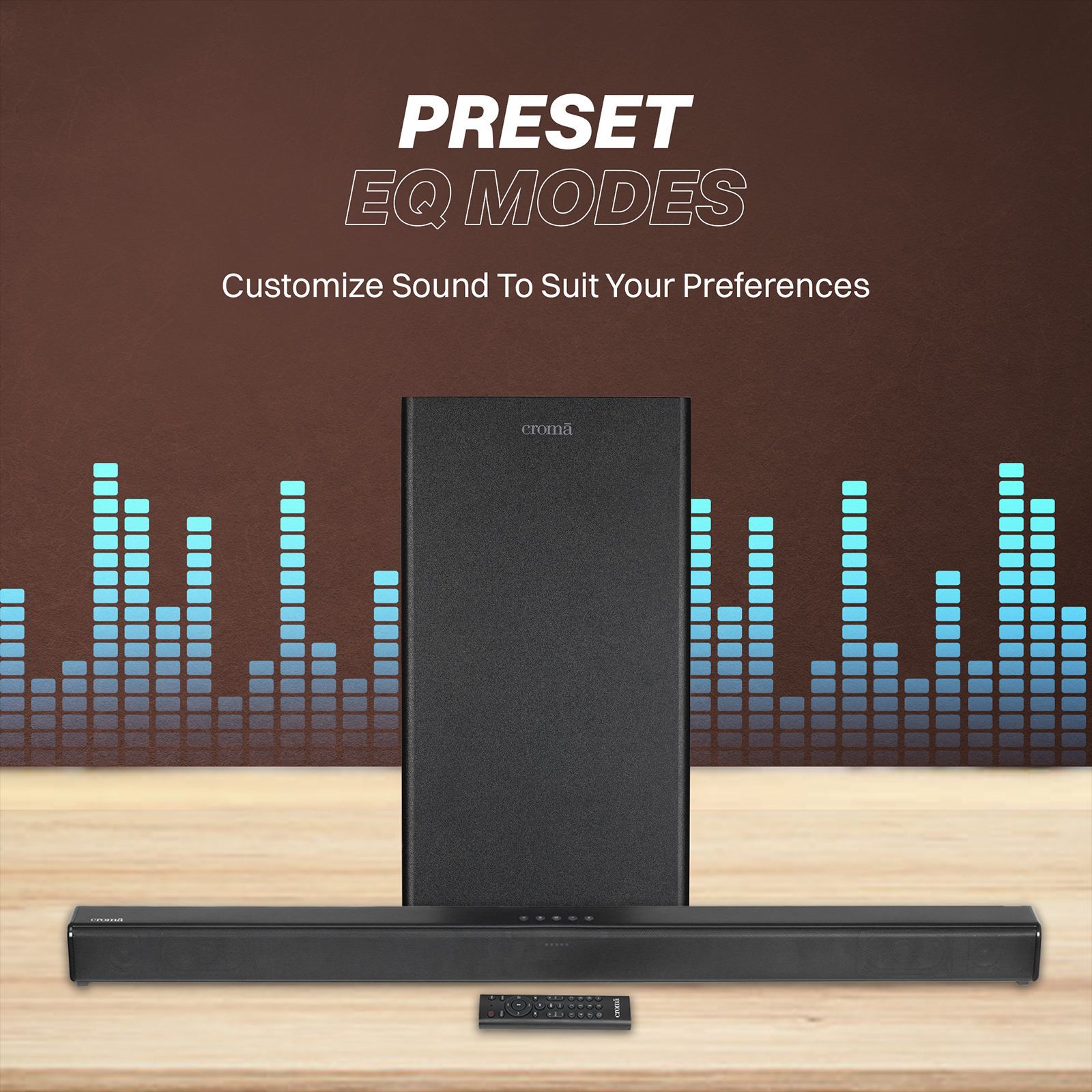 Croma 120W Soundbar with Remote (Preset EQ Modes, 2.1 Channel, Black)_18