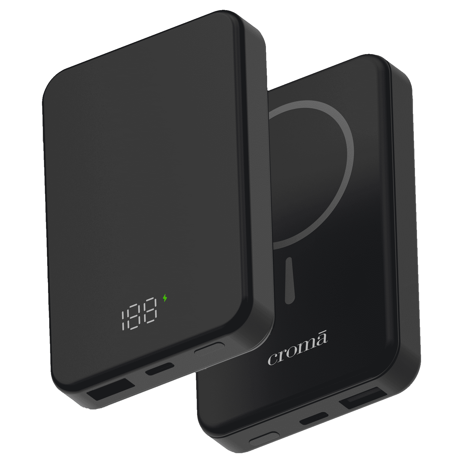 Croma 10000 mAh 22.5W Fast Charging Magnetic Wireless Power Bank (1 Type A & 1 Type C Ports, Metal Casing, Multi Layer Protection, Black)_4