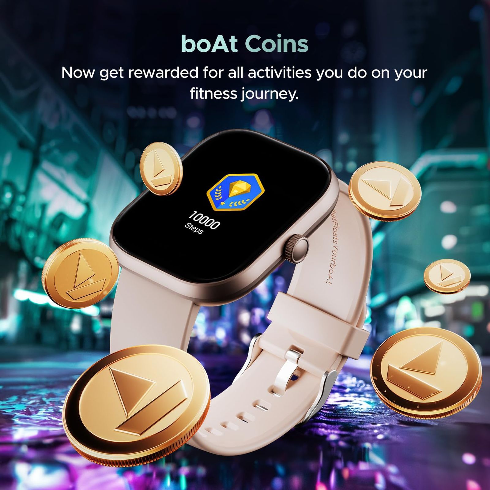 boAt Wave Sigma 3 Smartwatch with Bluetooth Calling (51.05mm HD Display, IP67 Sweat, Dust & Water Resistant, Cherry Blossom Strap)_6