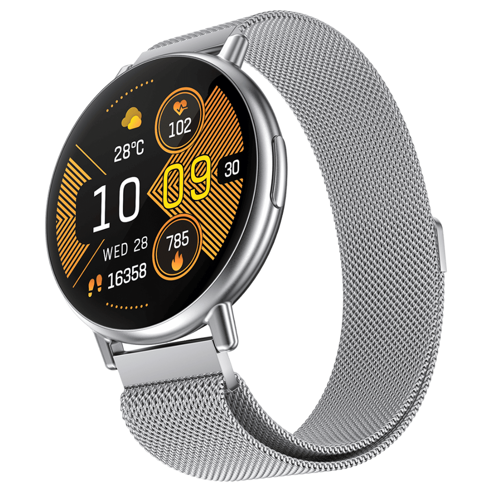 FIRE-BOLTT Destiny Smartwatch with Bluetooth Calling (35.3mm HD Display, IP67 Water Resistant, Silver Strap)_1