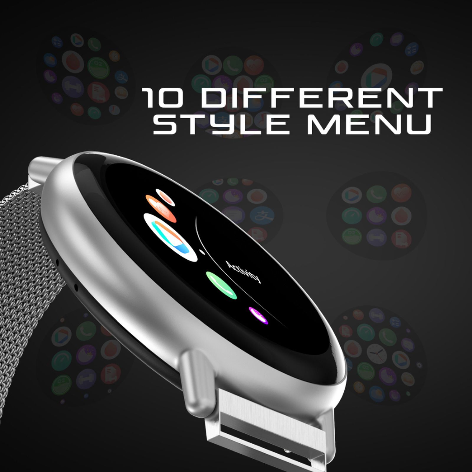 FIRE-BOLTT Destiny Smartwatch with Bluetooth Calling (35.3mm HD Display, IP67 Water Resistant, Silver Strap)_6