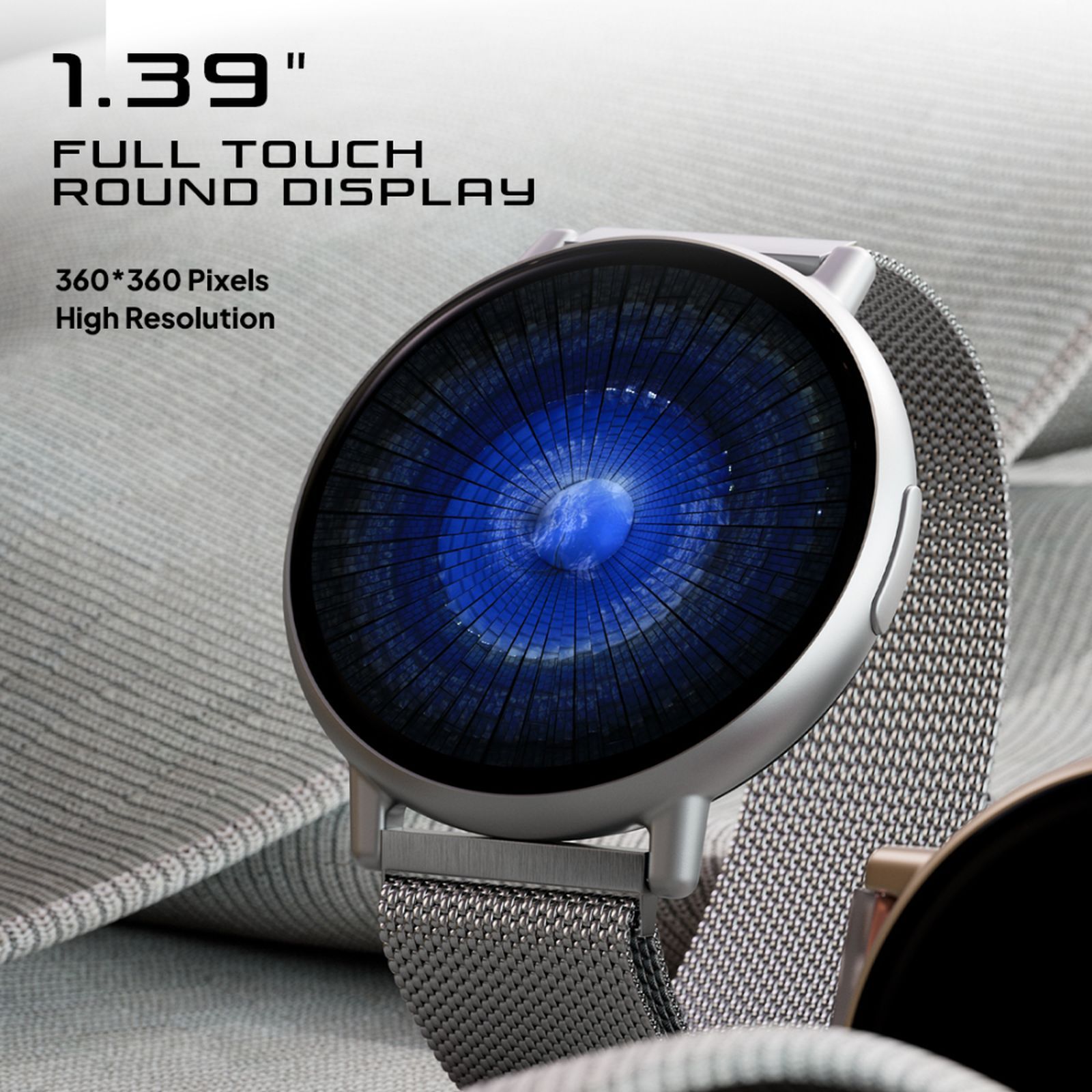 FIRE-BOLTT Destiny Smartwatch with Bluetooth Calling (35.3mm HD Display, IP67 Water Resistant, Silver Strap)_2