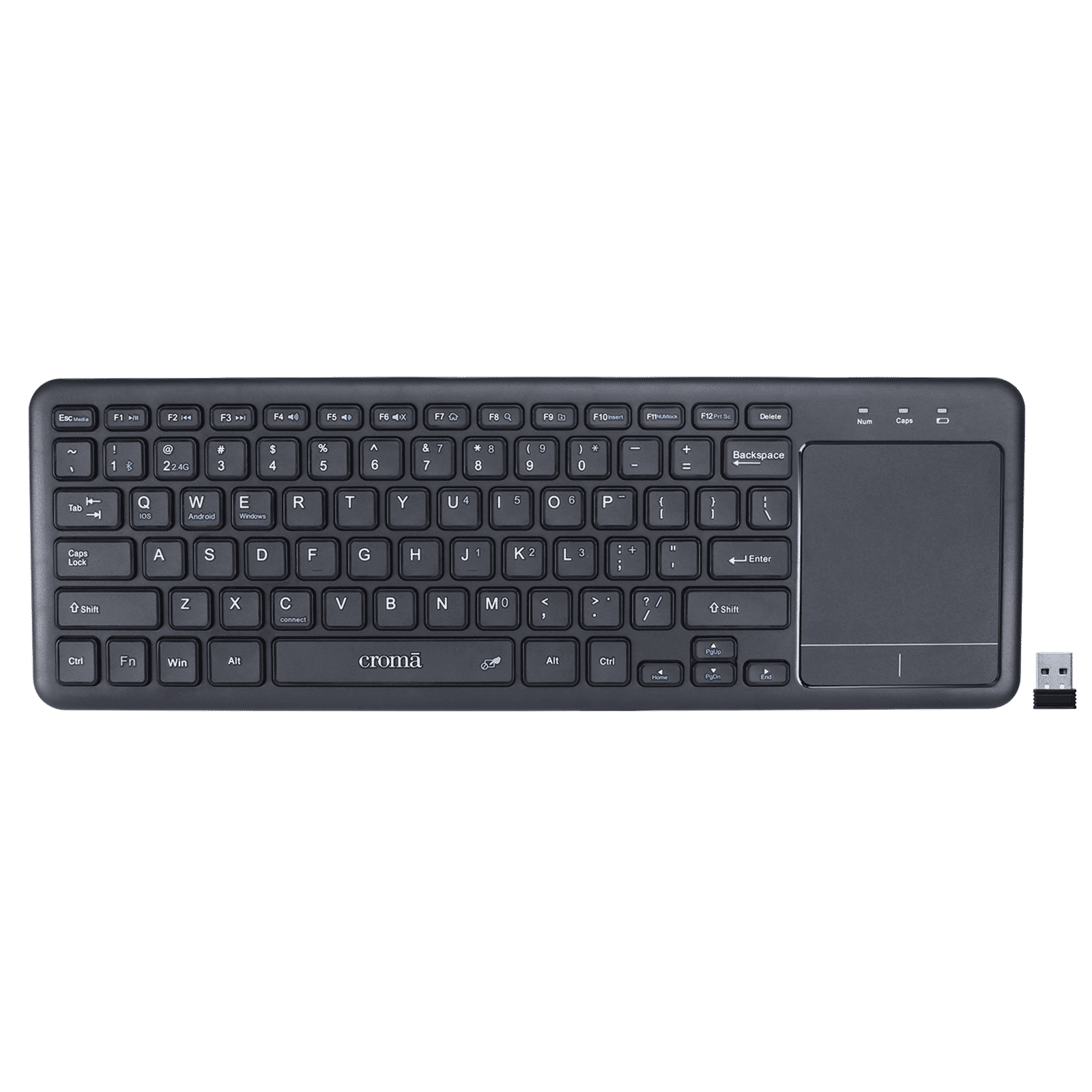 Croma 2.4 GHz Wireless Keyboard with Touchpad (Gesture Control Supported, Black) Croma 2.4 GHz Wireless Keyboard with Touchpad (Gesture Control Supported, Black)_6