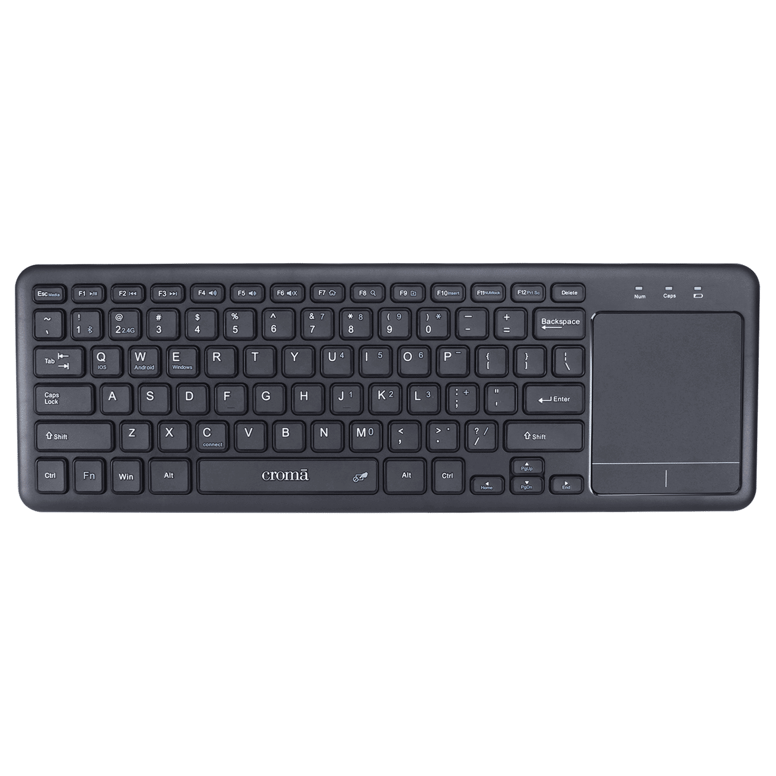 Croma 2.4 GHz Wireless Keyboard with Touchpad (Gesture Control Supported, Black) Croma 2.4 GHz Wireless Keyboard with Touchpad (Gesture Control Supported, Black)_8