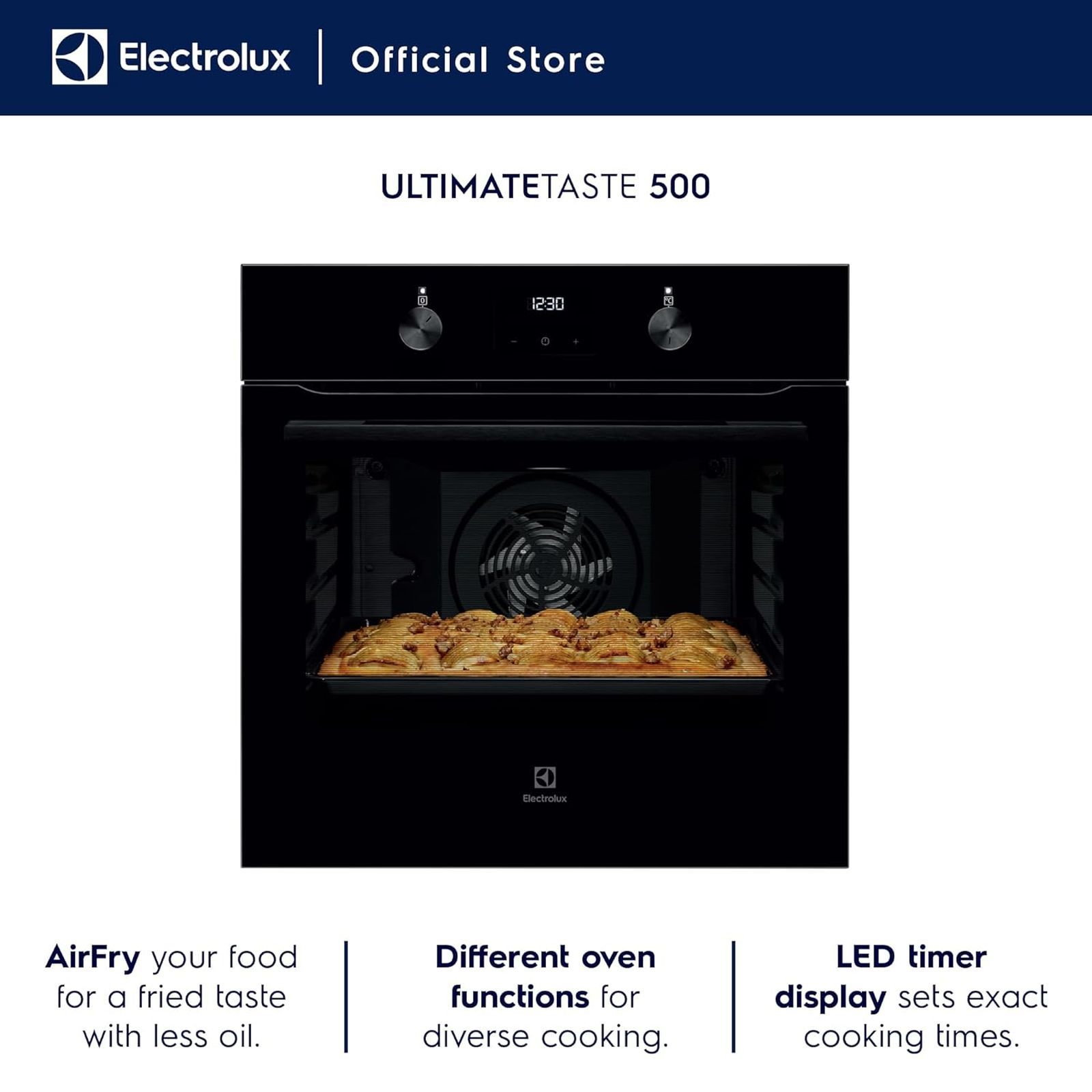 Electrolux Ultimate Taste 500 72L 60cm Built-in Microwave with Pizza Program Technology (KOIGH00KA2, Black)_4