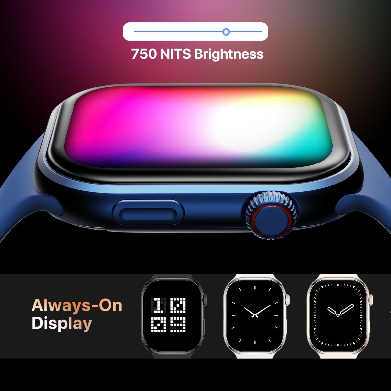 FIRE-BOLTT Brillia Smartwatch with Bluetooth Calling (51.30mm AMOLED Display, IP67 Water Resistant, Blue Strap)_6