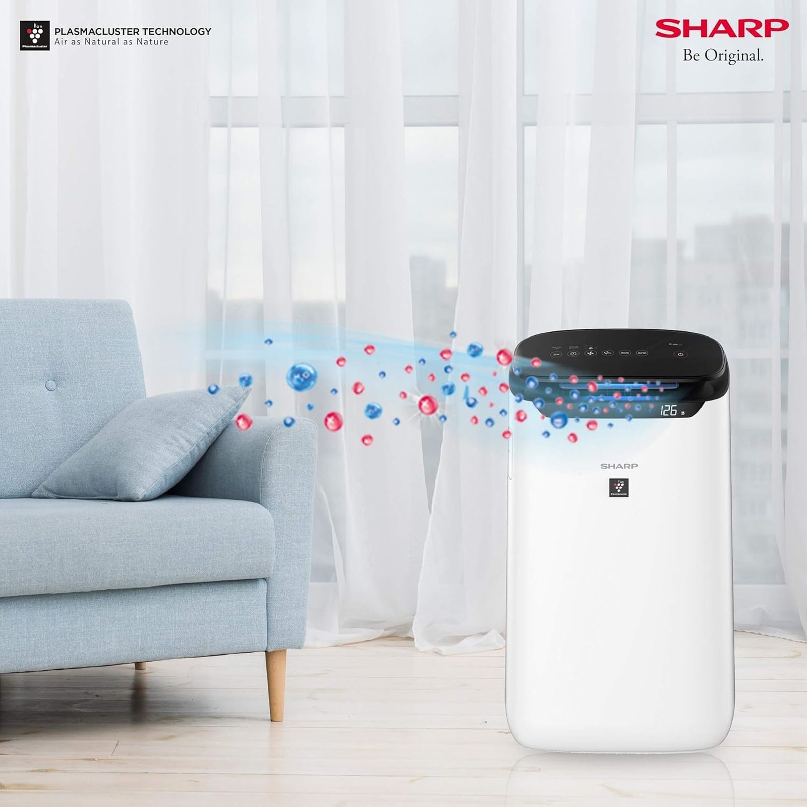 SHARP FP-J60M-W Air Purifier with Plasmacluster Ion Technology (PM 2.5 Indicator, White)_7