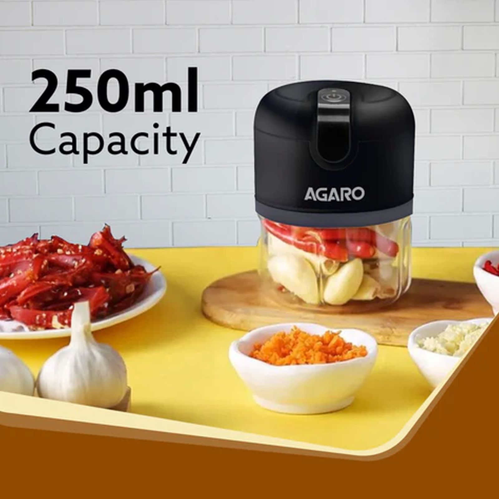 AGARO Elite 30W Vegetable & Fruit Chopper with 3 Blades (Black)_3