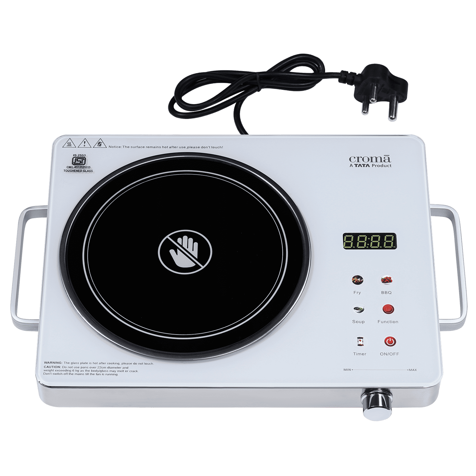 Croma Infrared 2200W Induction Cooktop with 3 Preset Menus_7